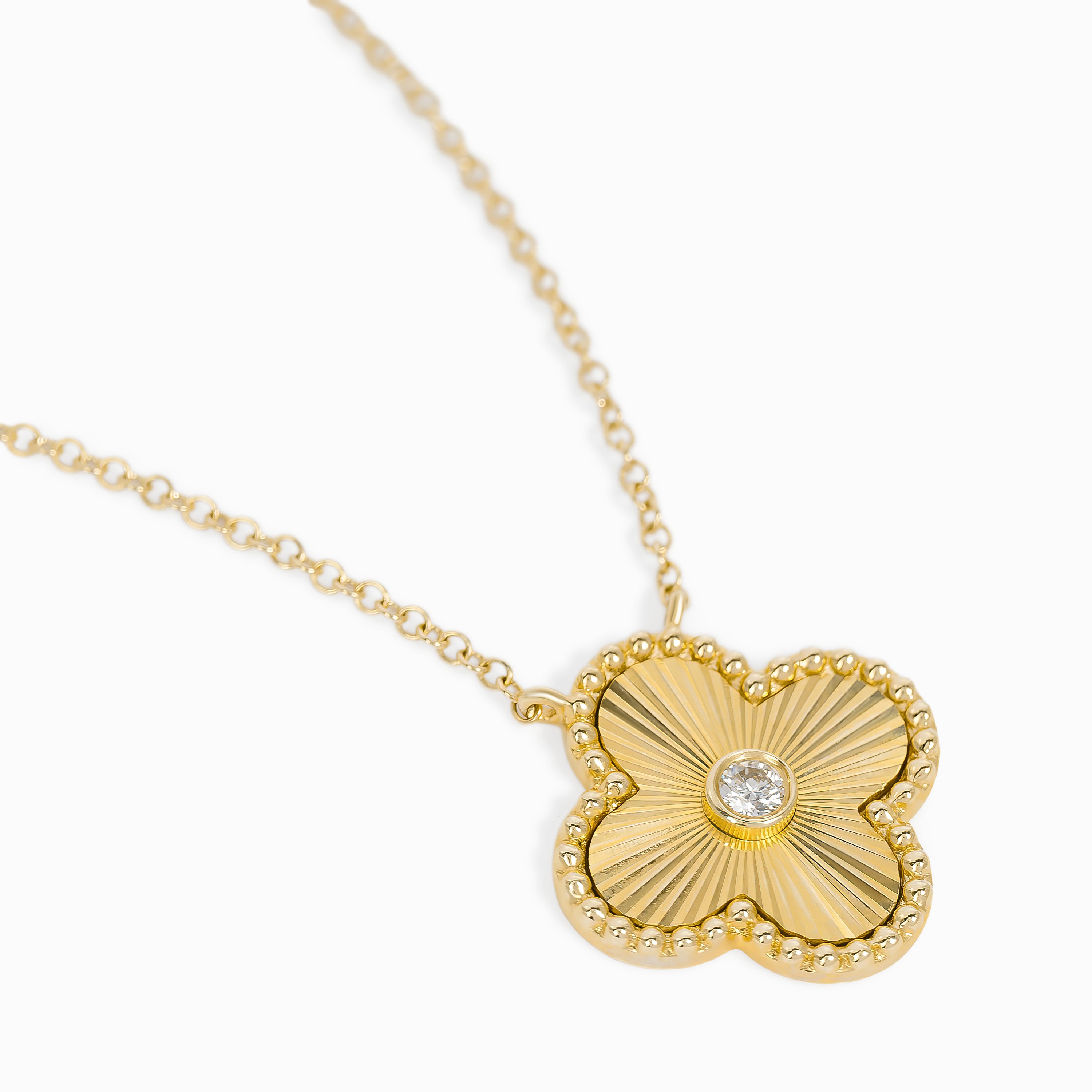 Yellow Gold Pendant Necklace with Diamond Only Stones