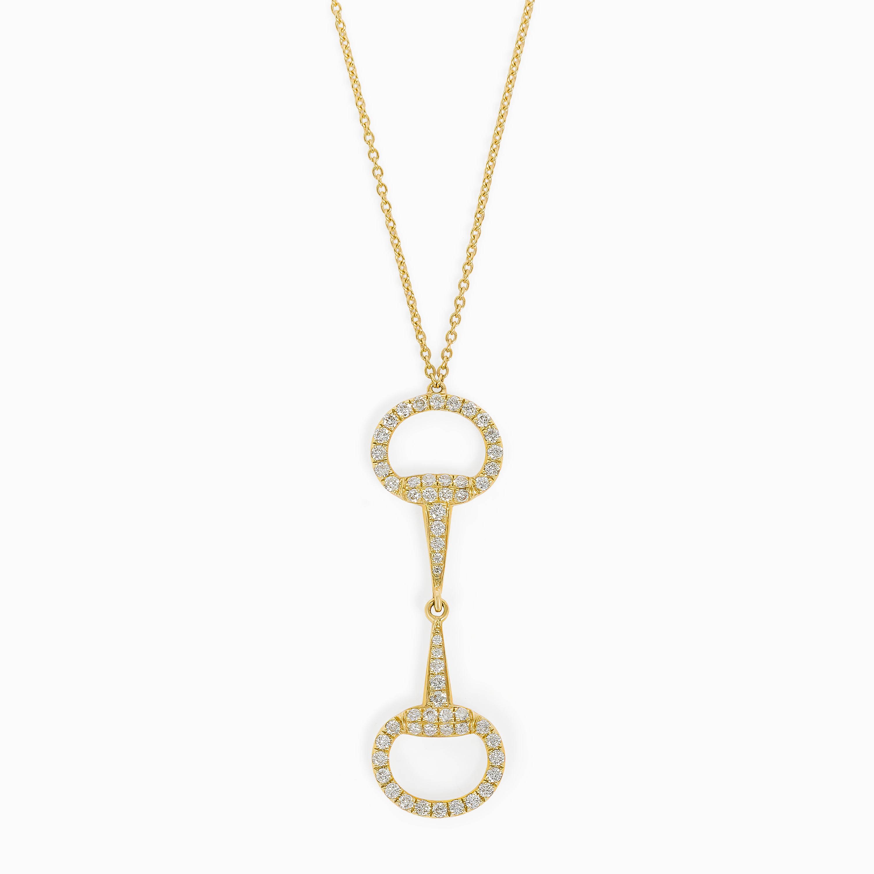 Yellow Gold Pendant Necklace with Diamond Only Stones