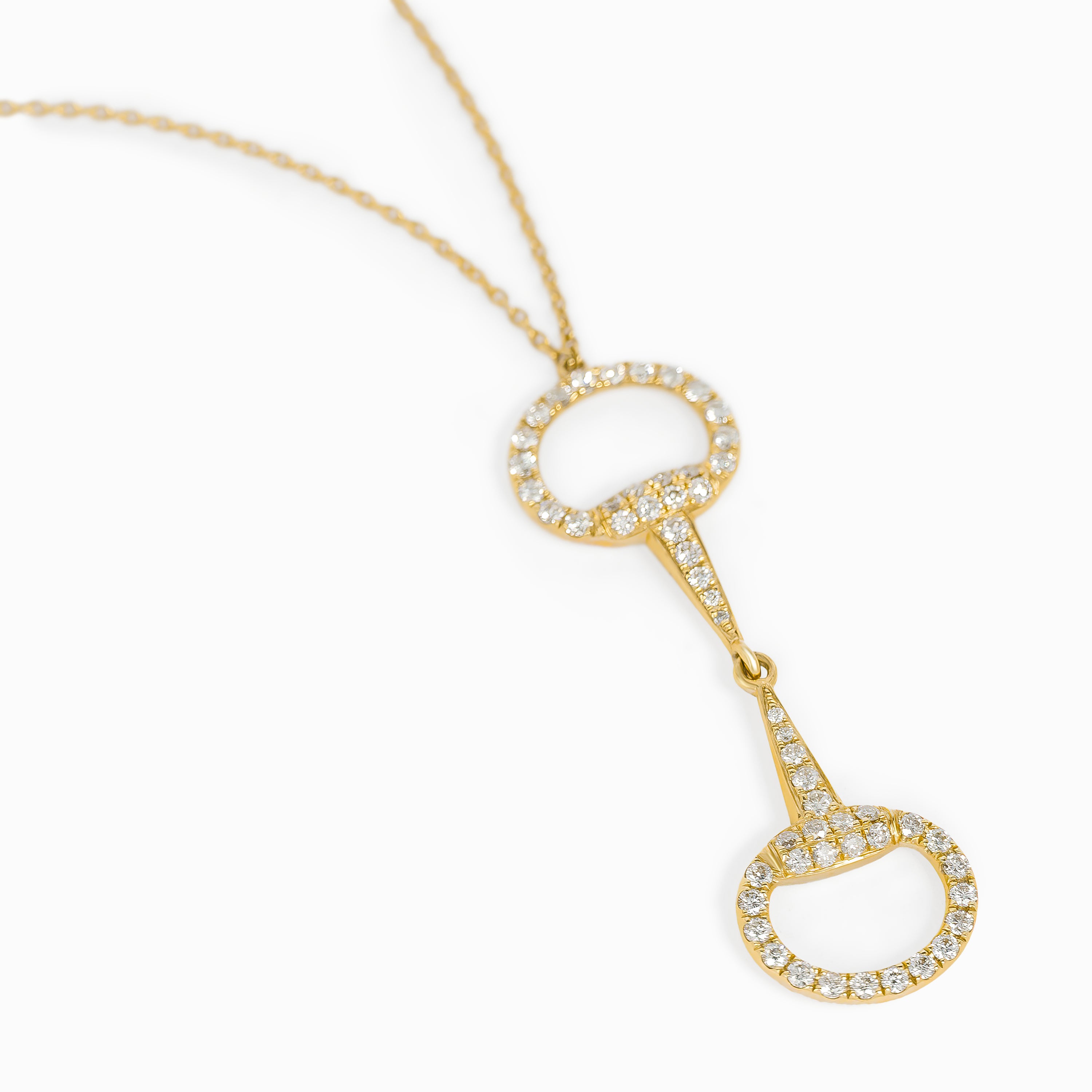 Yellow Gold Pendant Necklace with Diamond Only Stones