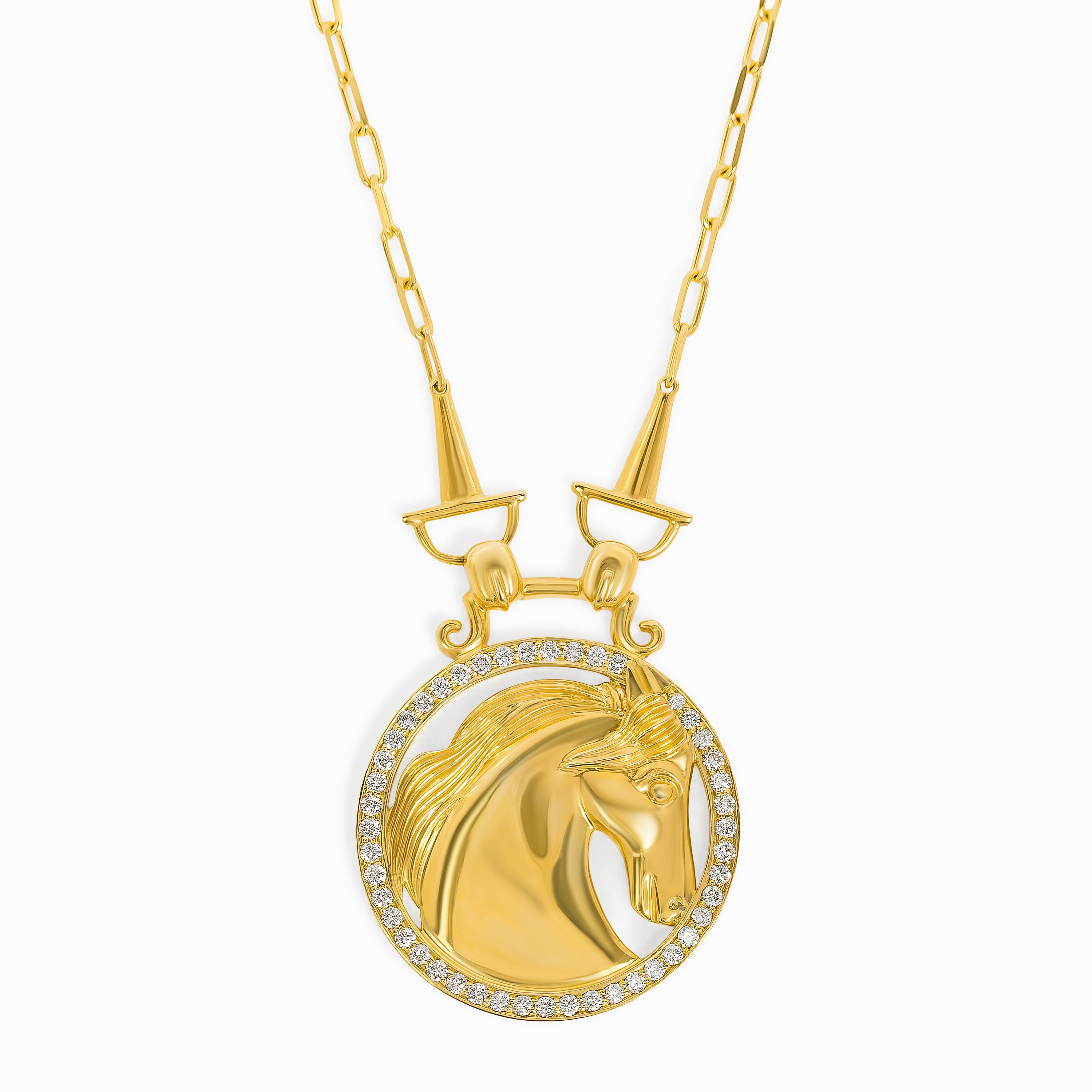 Yellow Gold Pendant Necklace with Diamond Only Stones