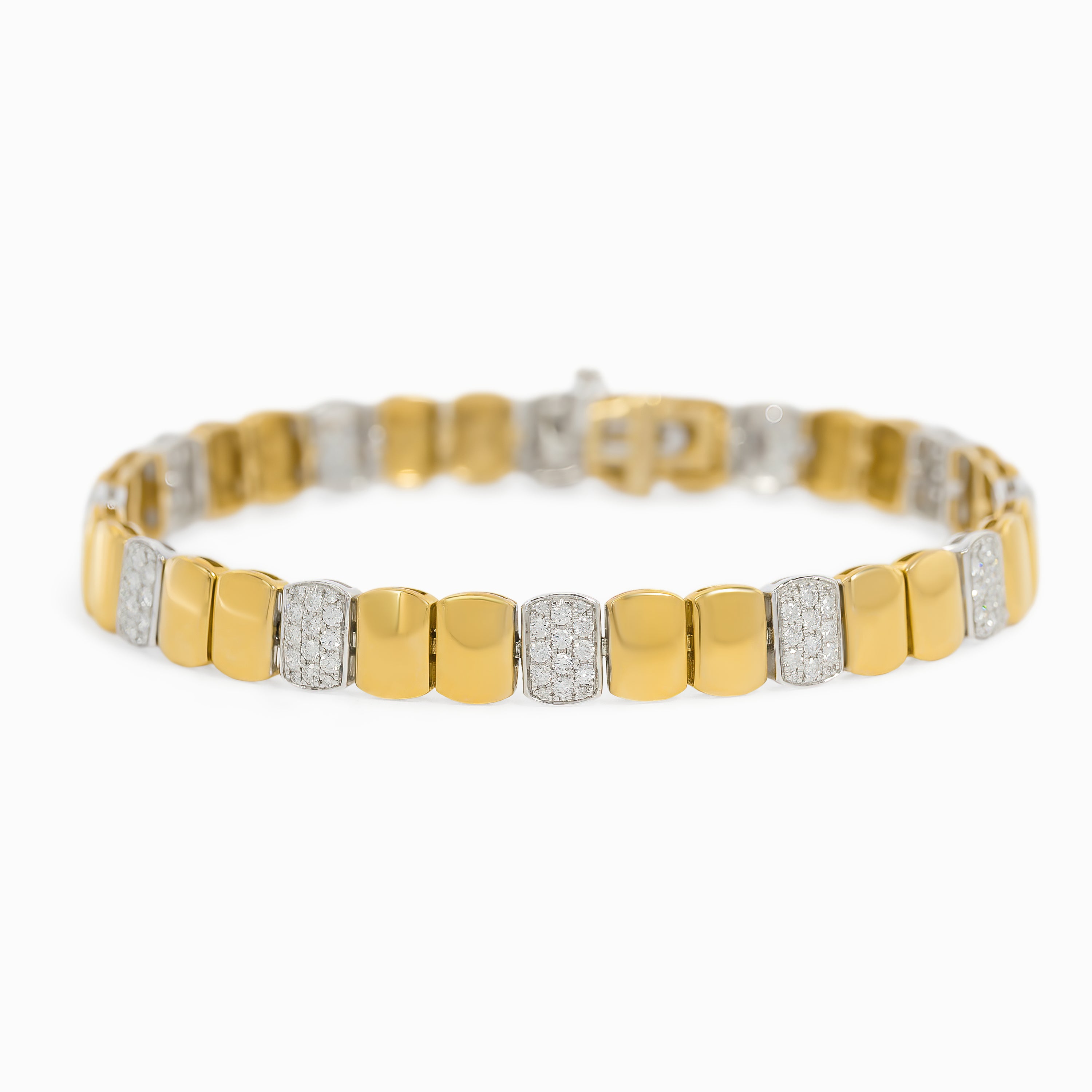 Yellow Gold Chain Bracelet with Diamond Only Stones