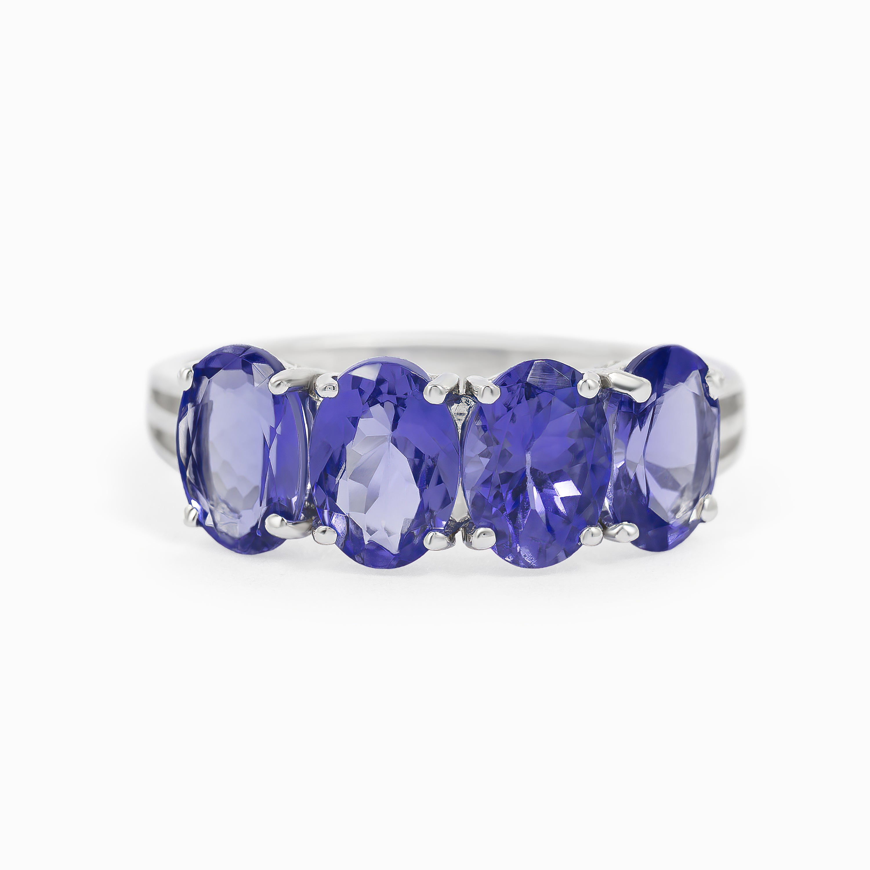 White Gold Ring with Tanzanite Stones