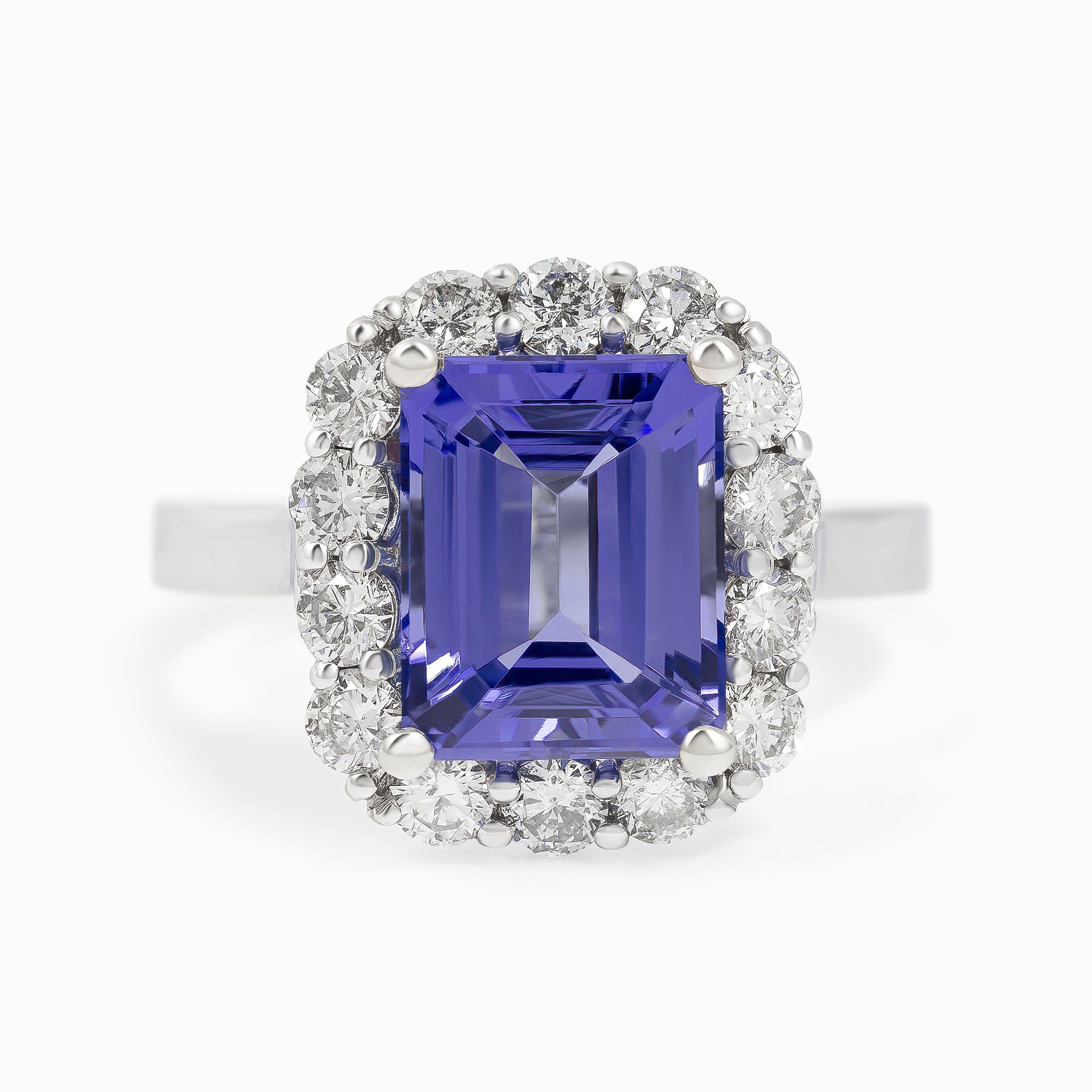 White Gold Ring with Tanzanite Stones