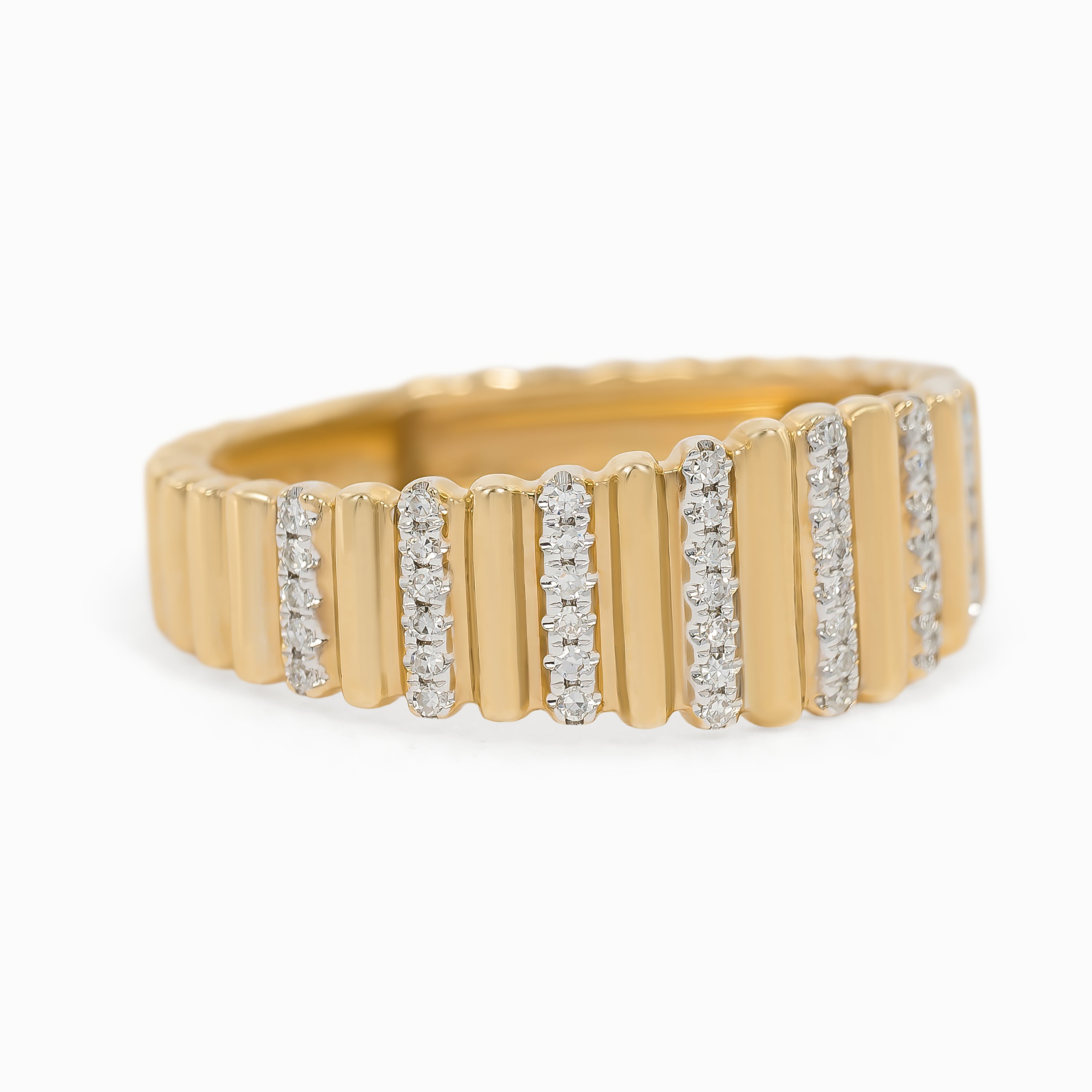 Yellow Gold Ring with Diamond Only Stones