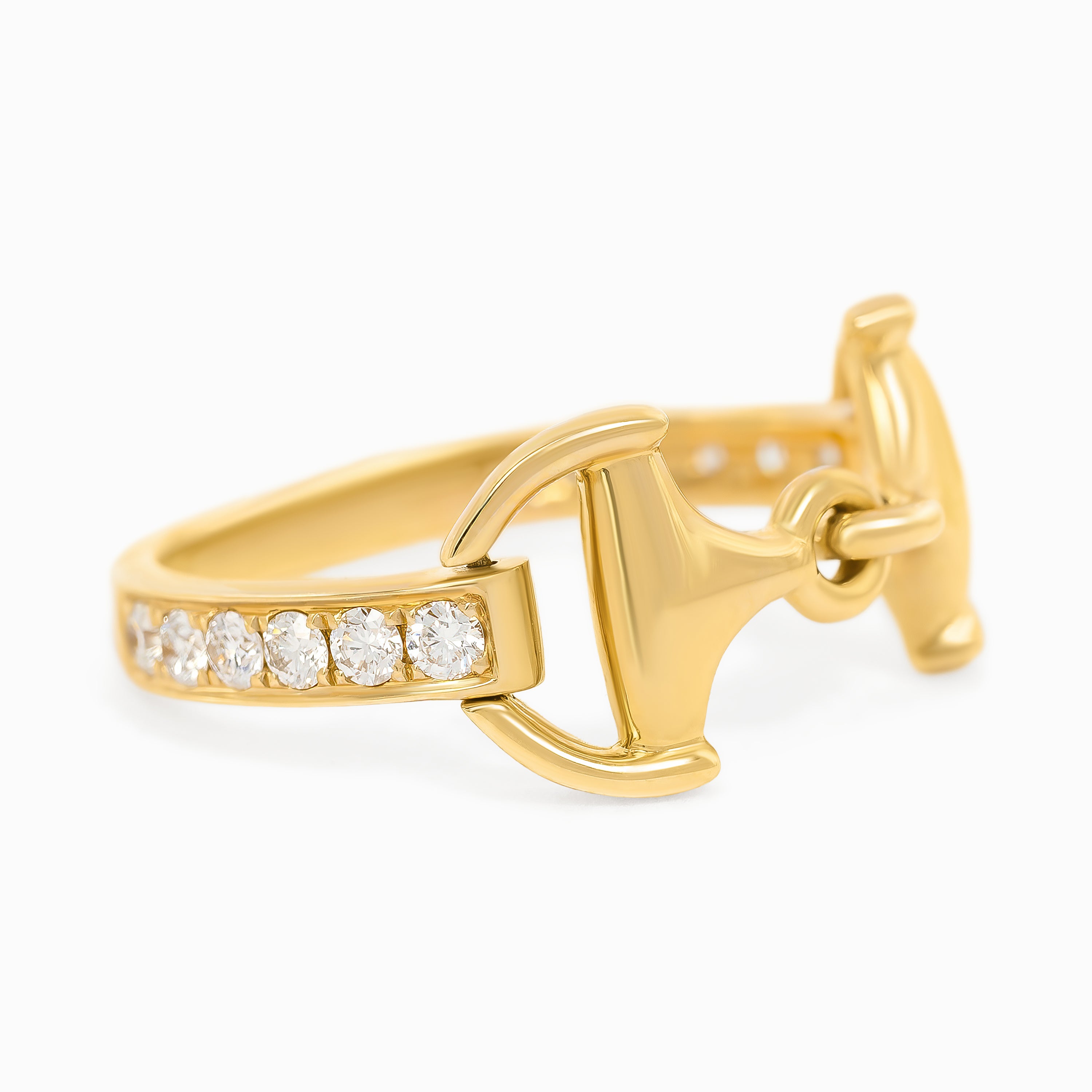 Yellow Gold Ring with Diamond Only Stones