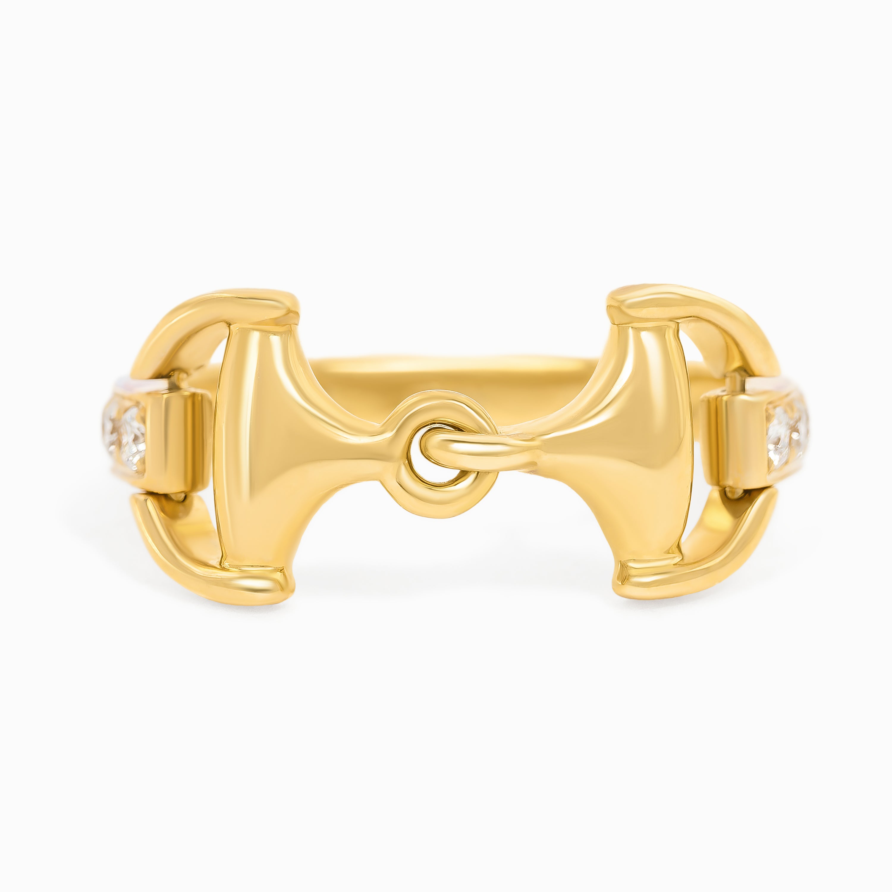 Yellow Gold Ring with Diamond Only Stones