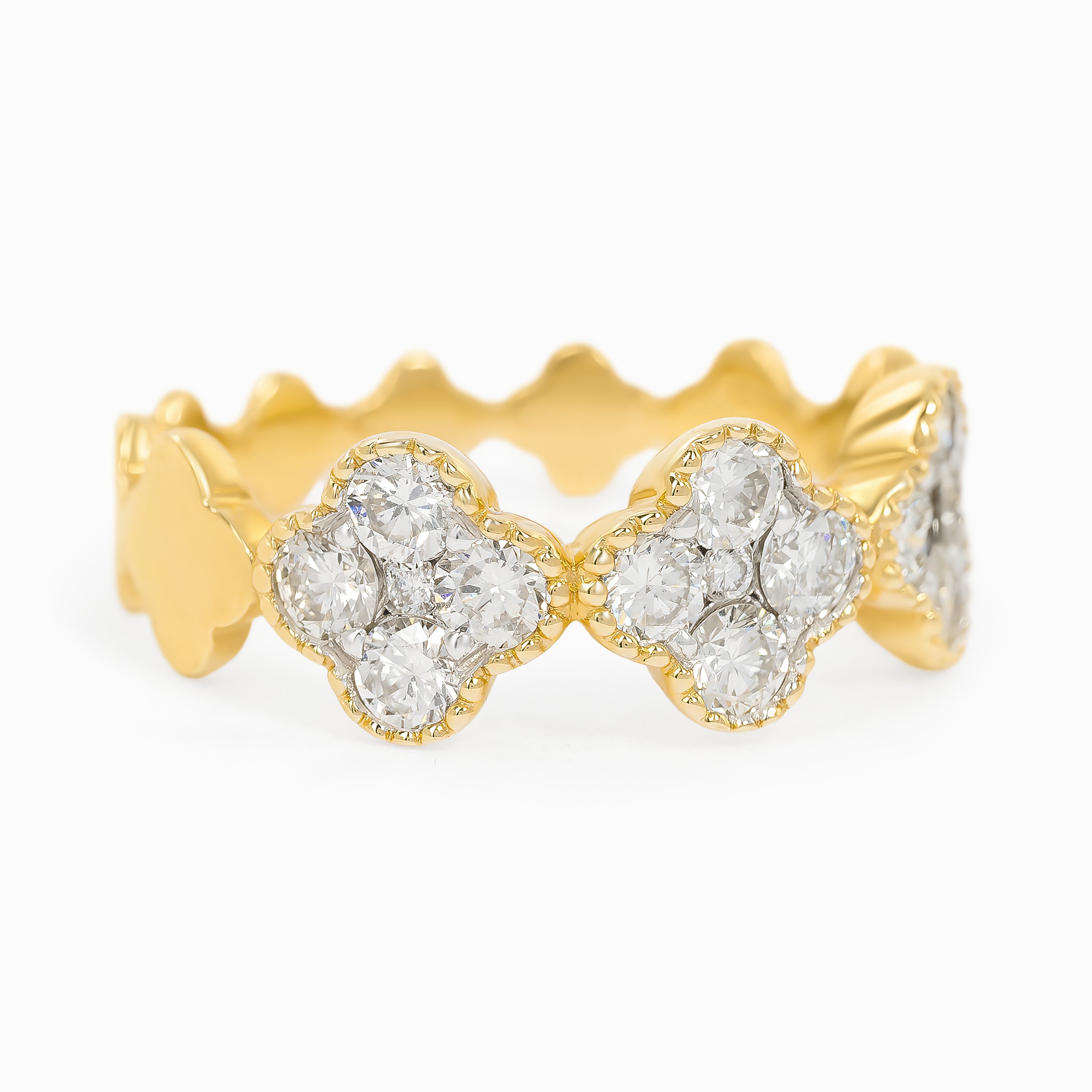 Yellow Gold Ring with Diamond Only Stones