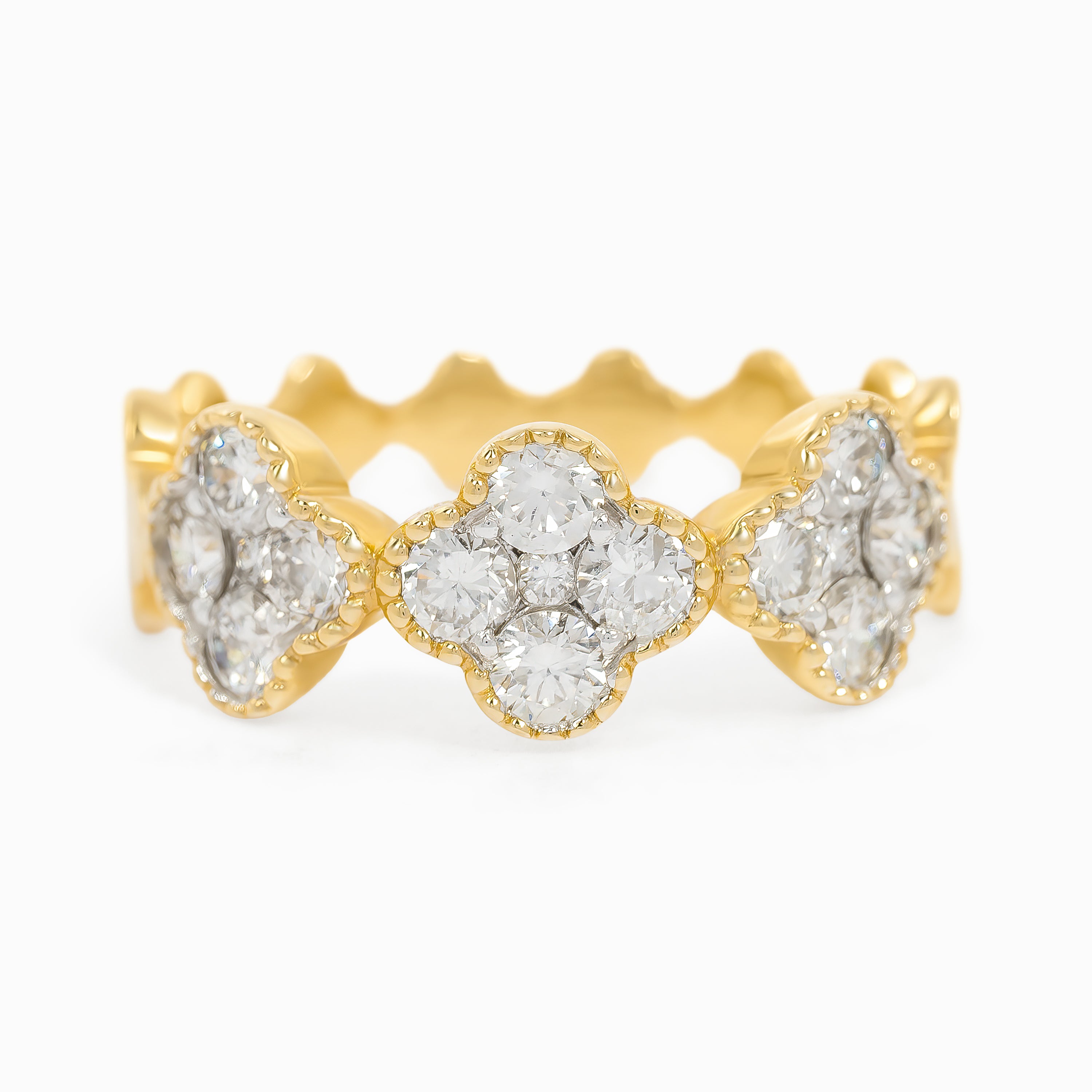 Yellow Gold Ring with Diamond Only Stones