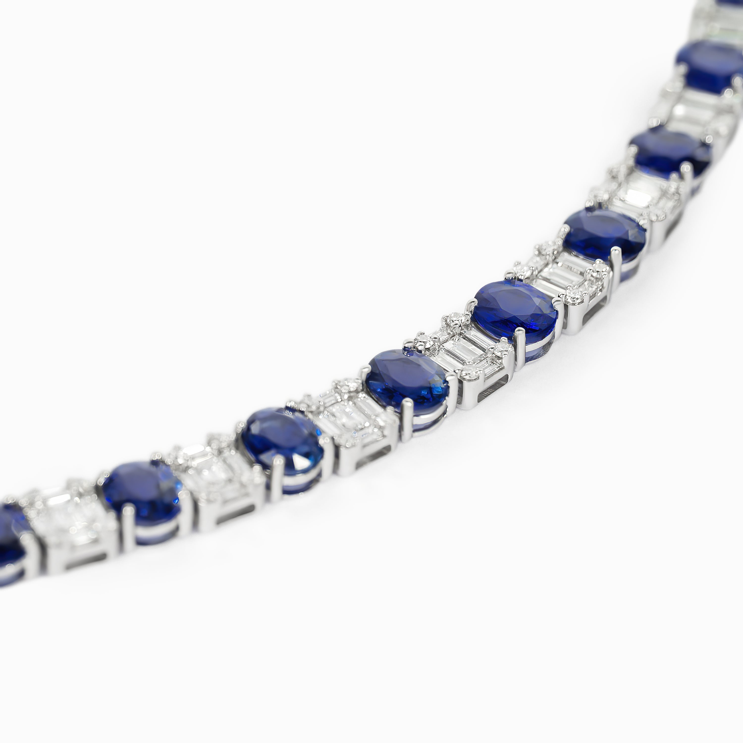 Blue Sapphire Necklace with Diamonds