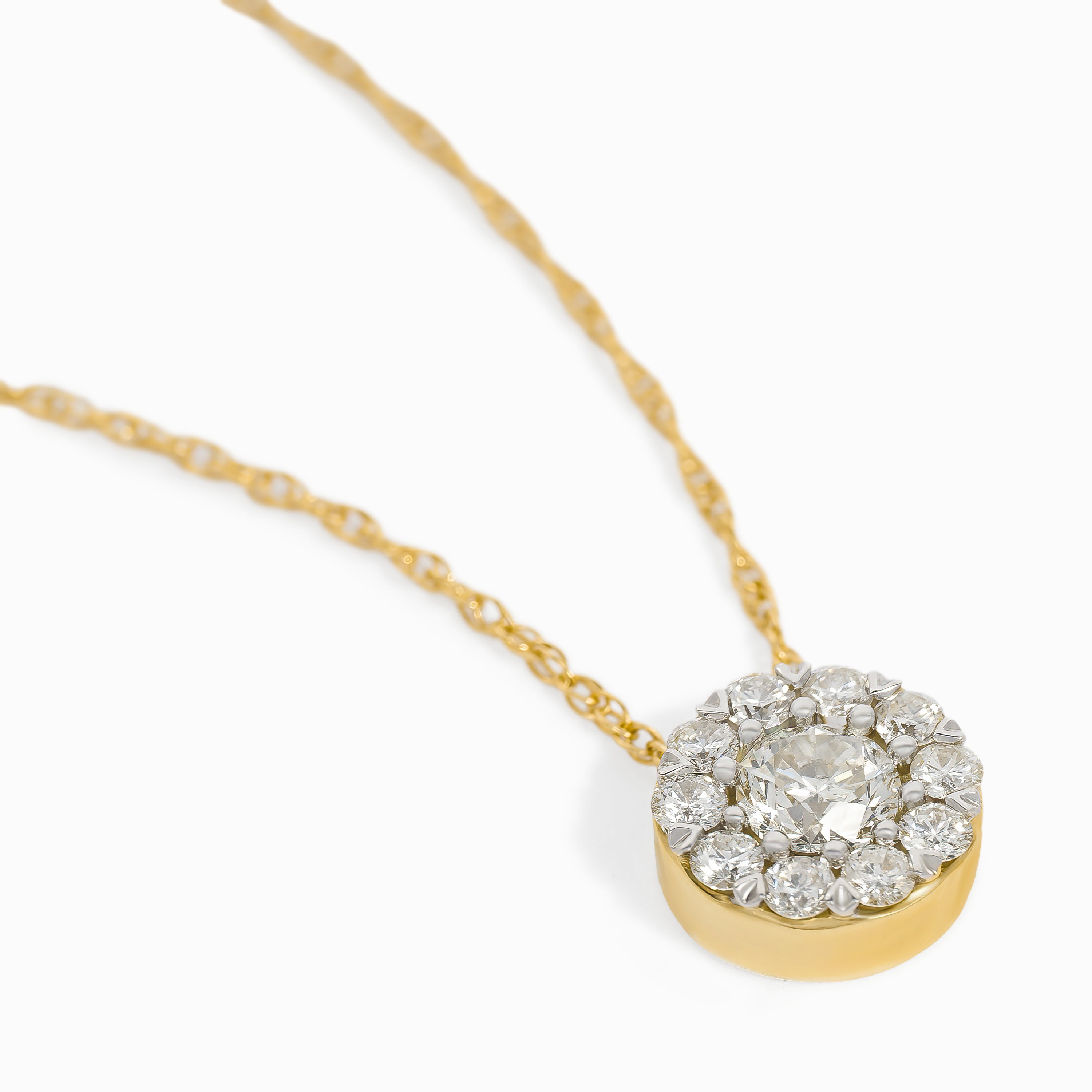 Yellow Gold Pendant Necklace with Diamond Only Stones