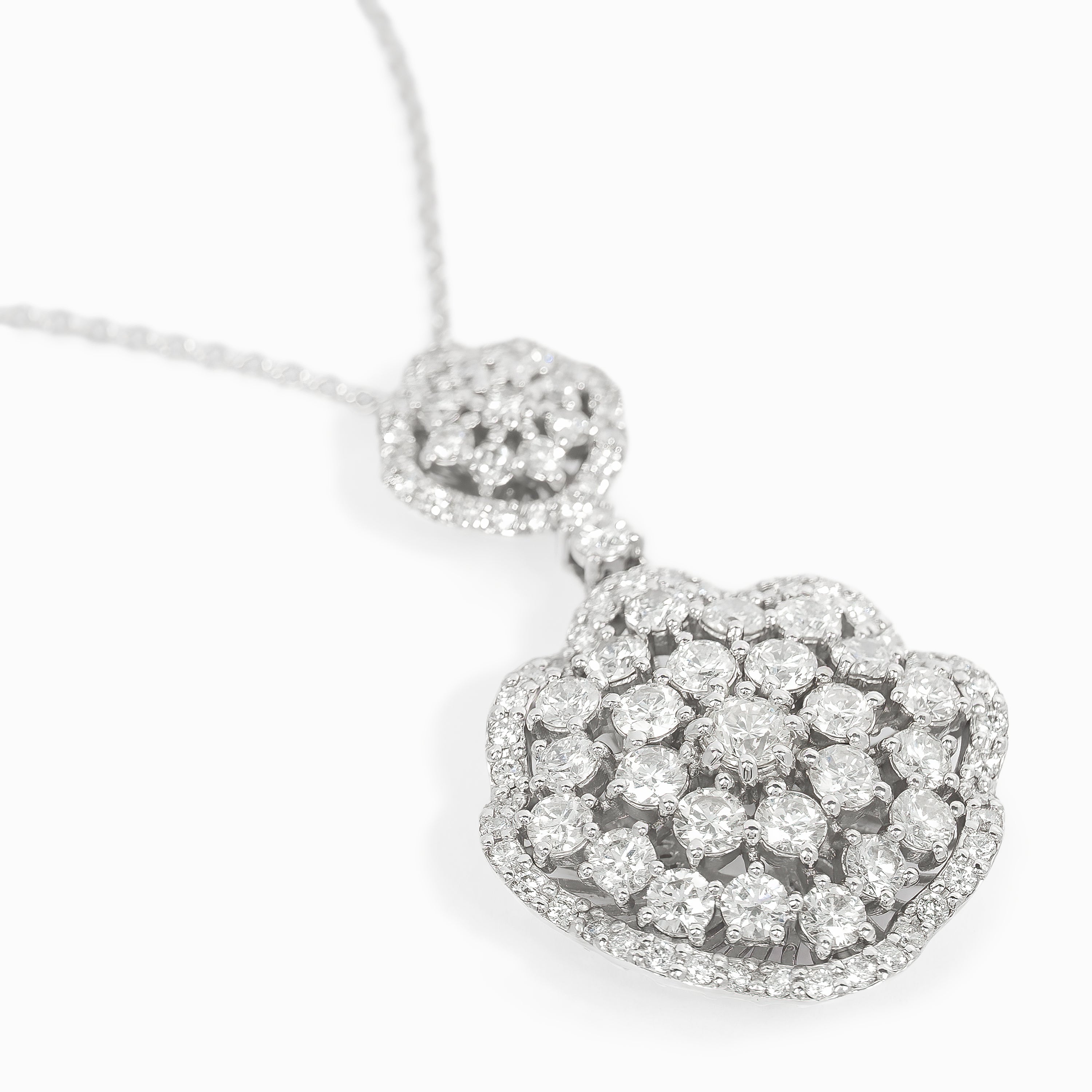 White Gold Pendant Necklace with Diamond Only Stones