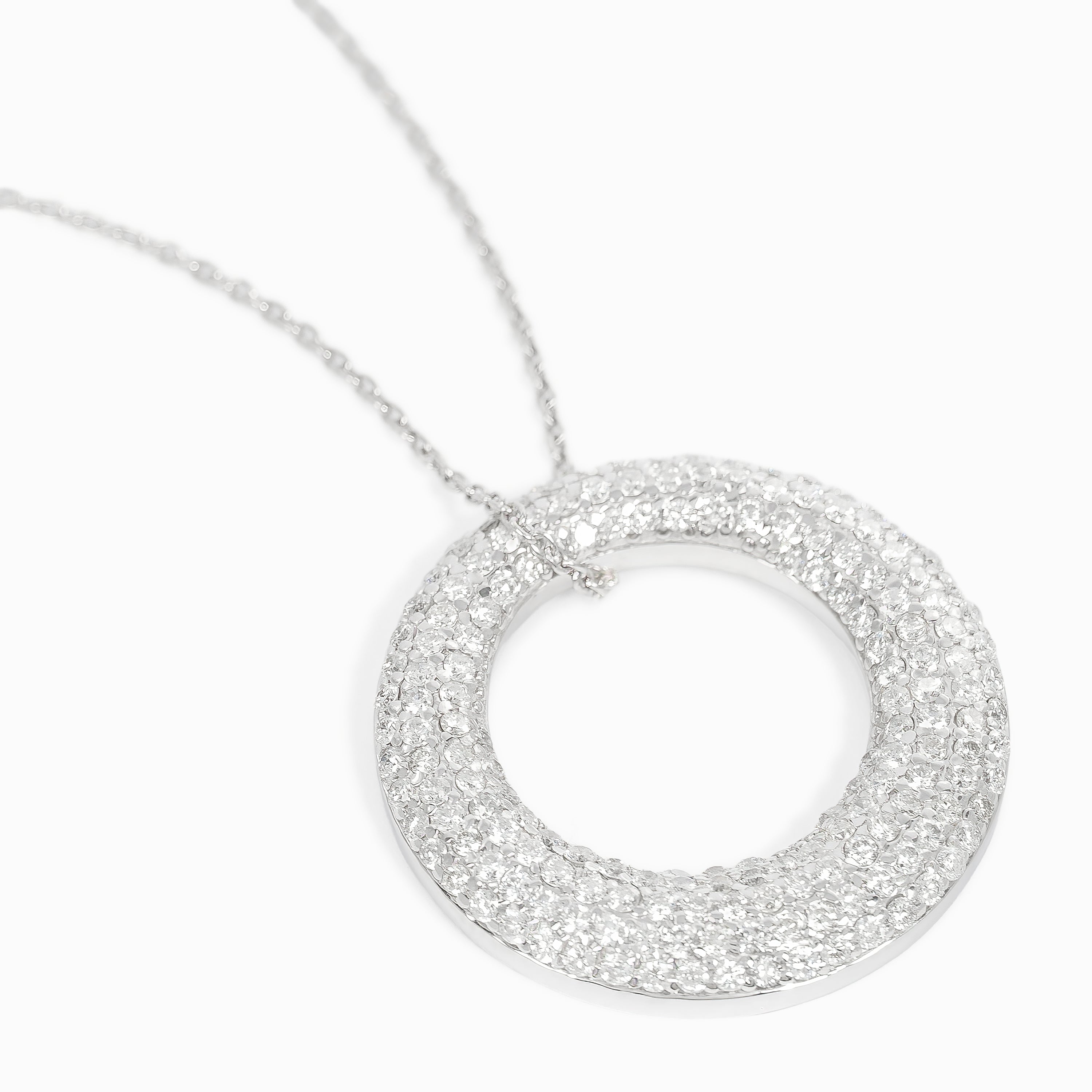 White Gold Pendant Necklace with Diamond Only Stones