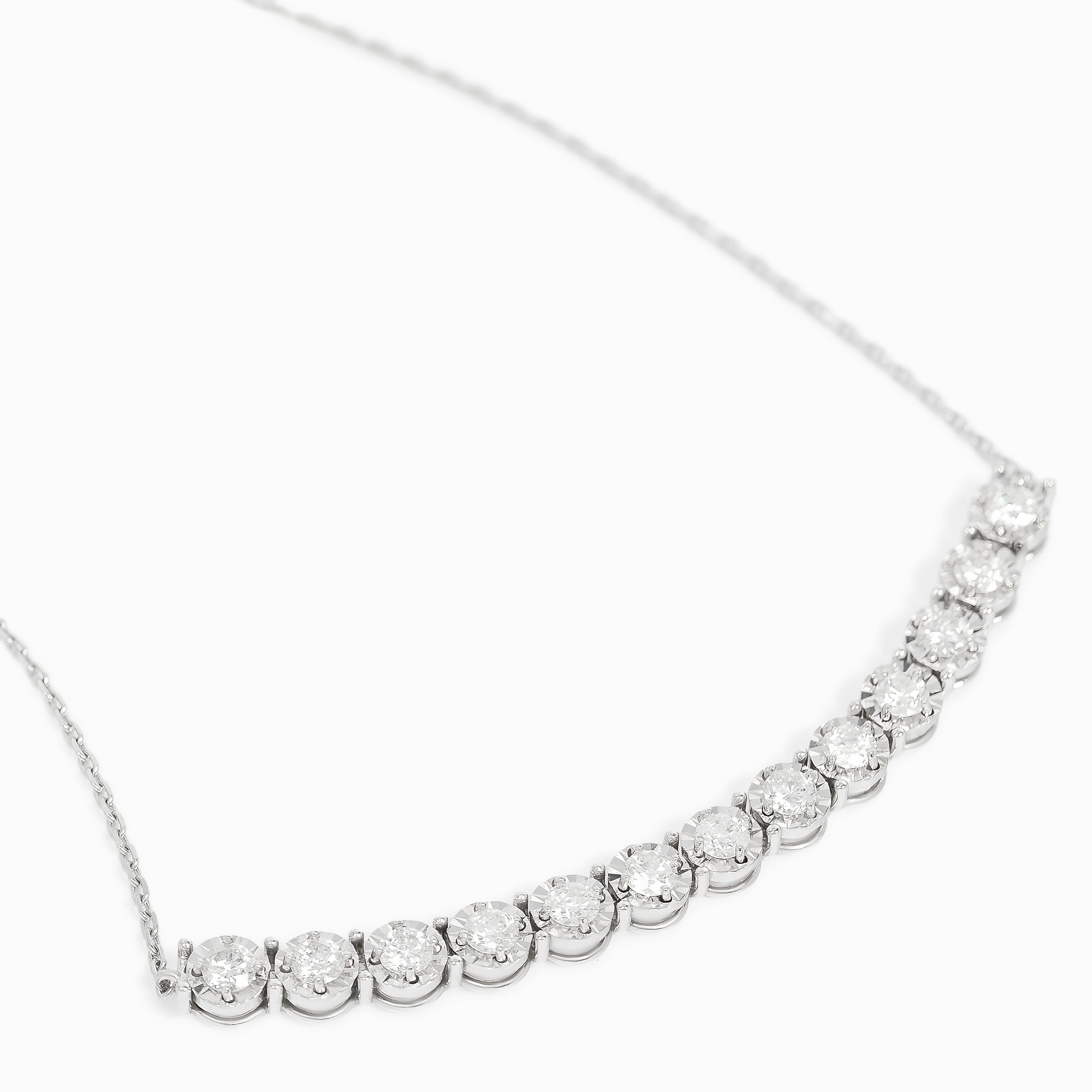 White Gold Pendant Necklace with Diamond Only Stones