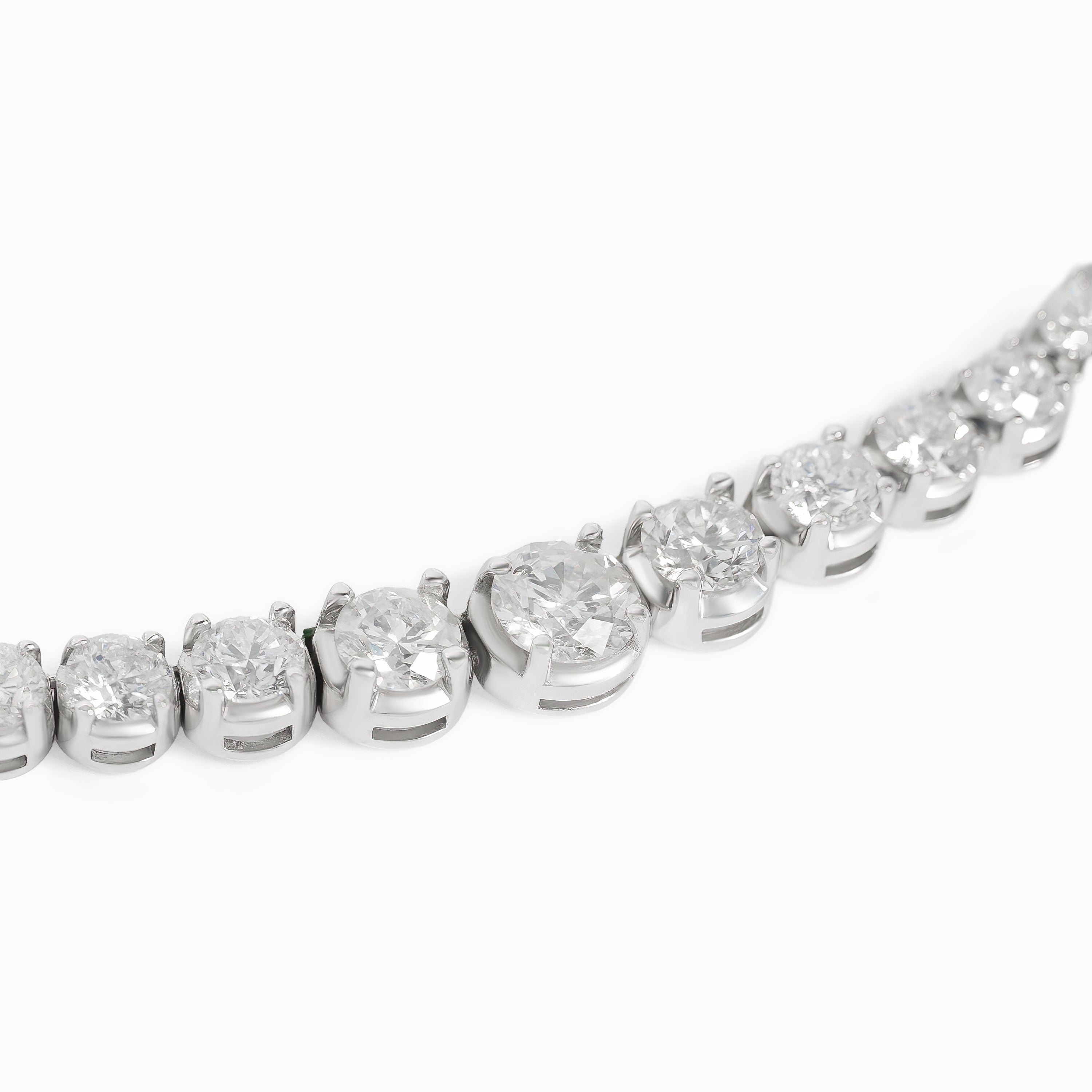 White Gold Tennis Necklace with Diamond Only Stones