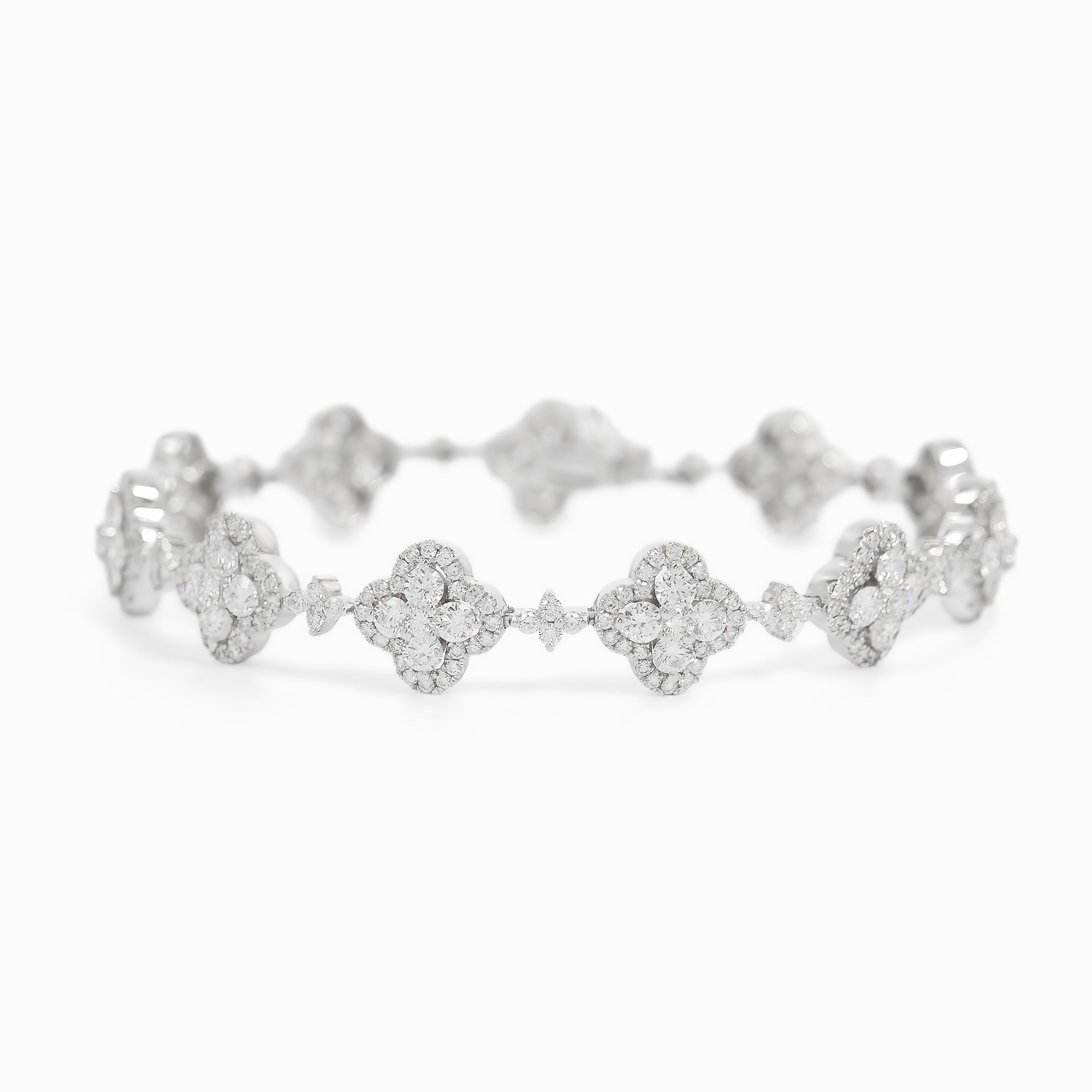 White Gold Link Bracelet with Diamond Only Stones