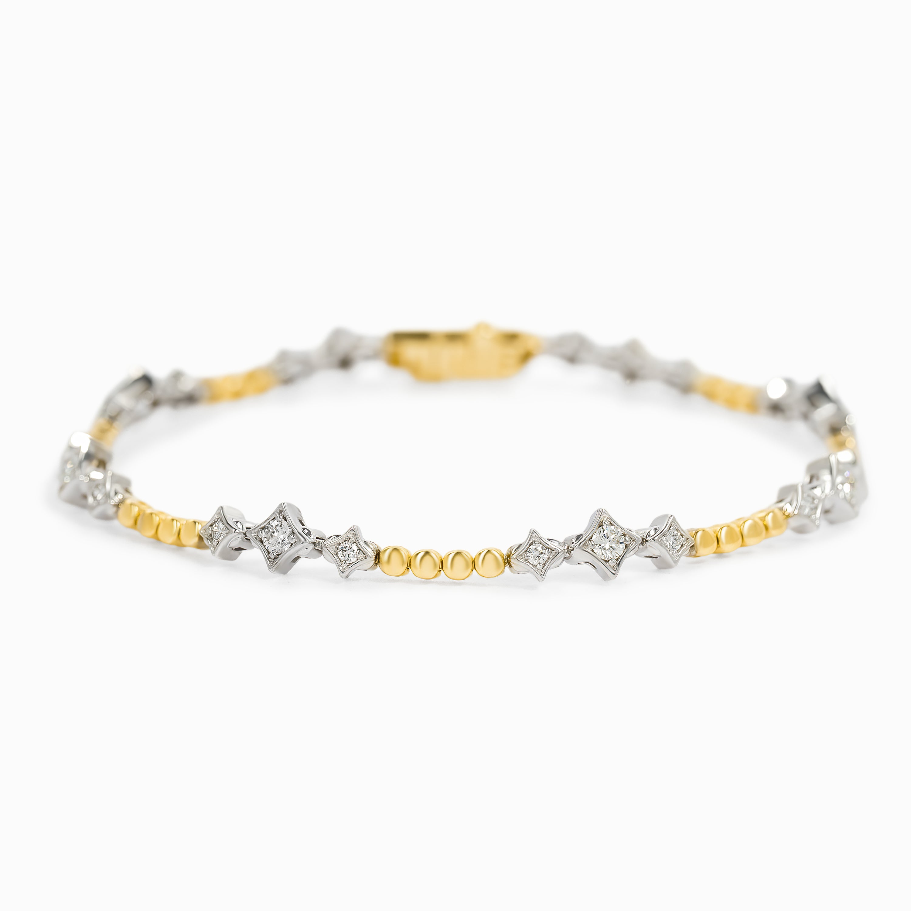 Yellow Gold Gemstone Bracelet with Diamond Only Stones