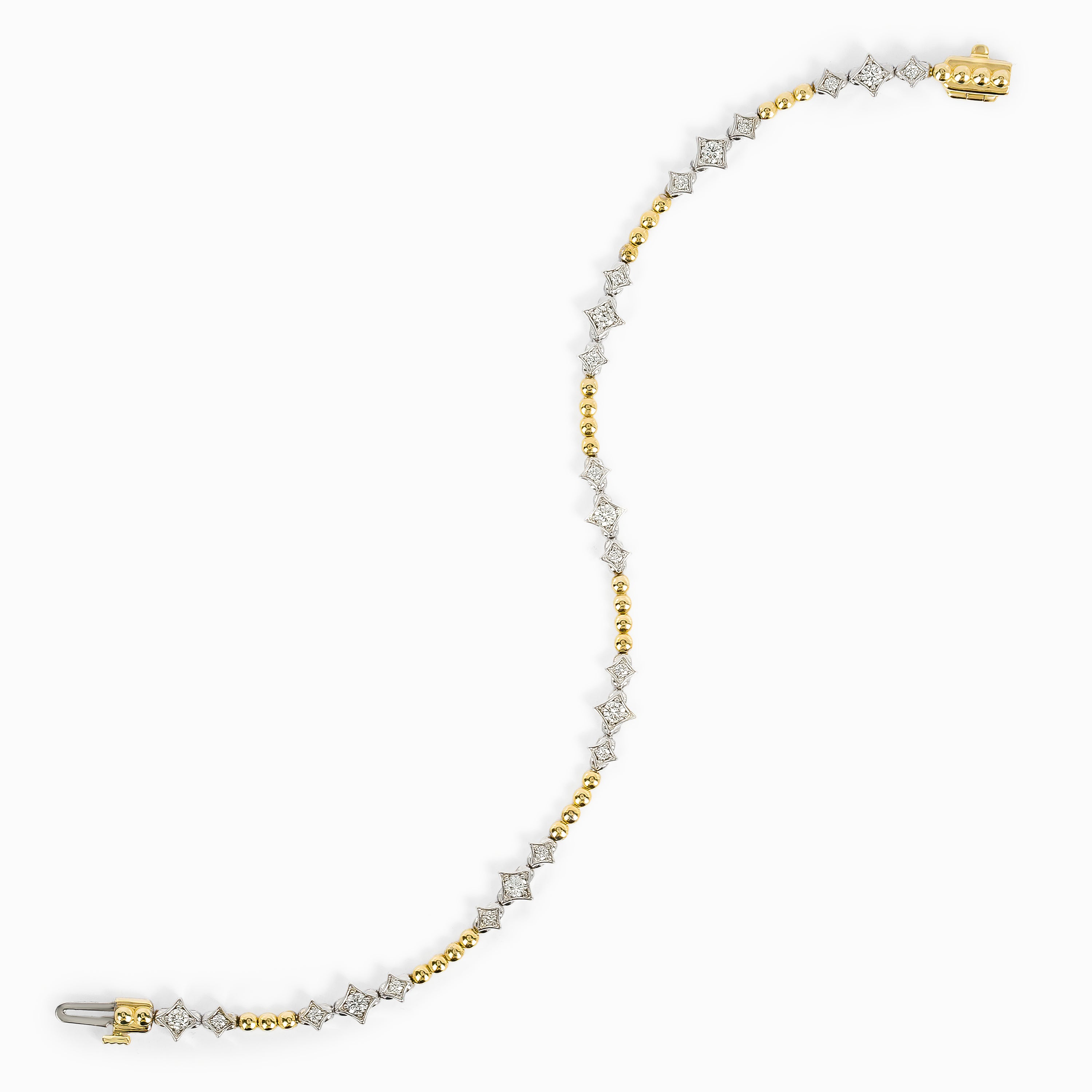 Yellow Gold Gemstone Bracelet with Diamond Only Stones