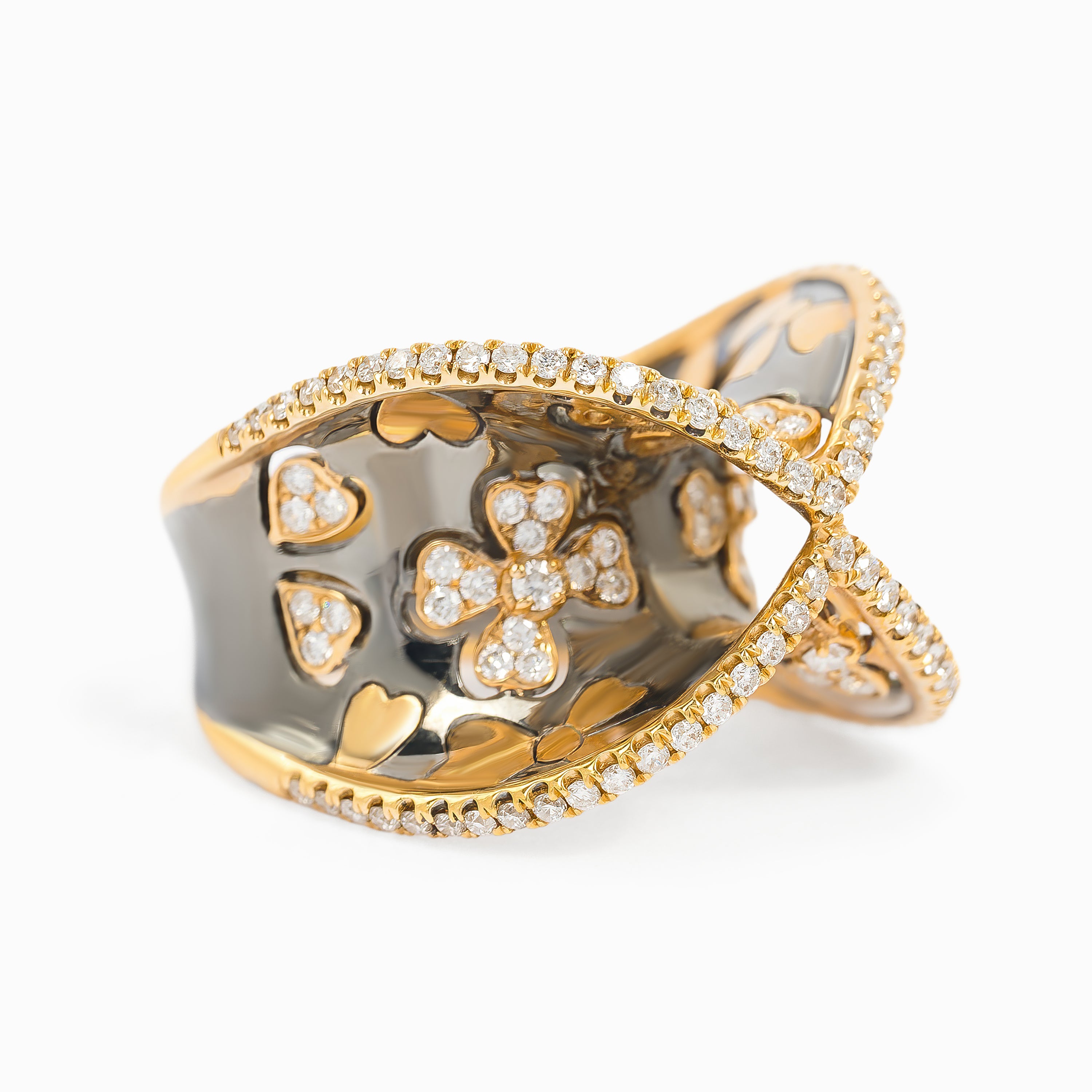 Yellow Gold Ring with Diamond Only Stones