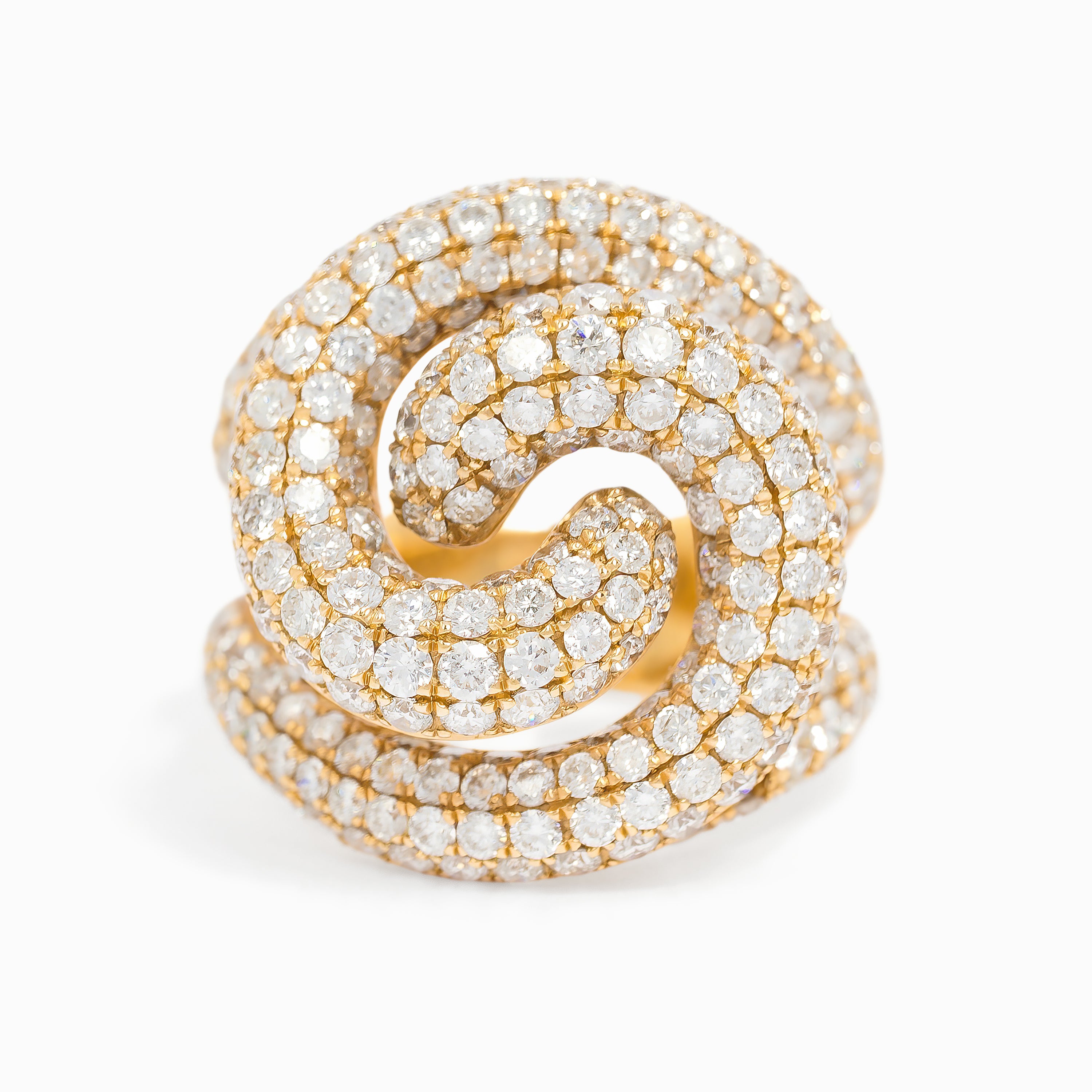 Yellow Gold Ring with Diamond Only Stones