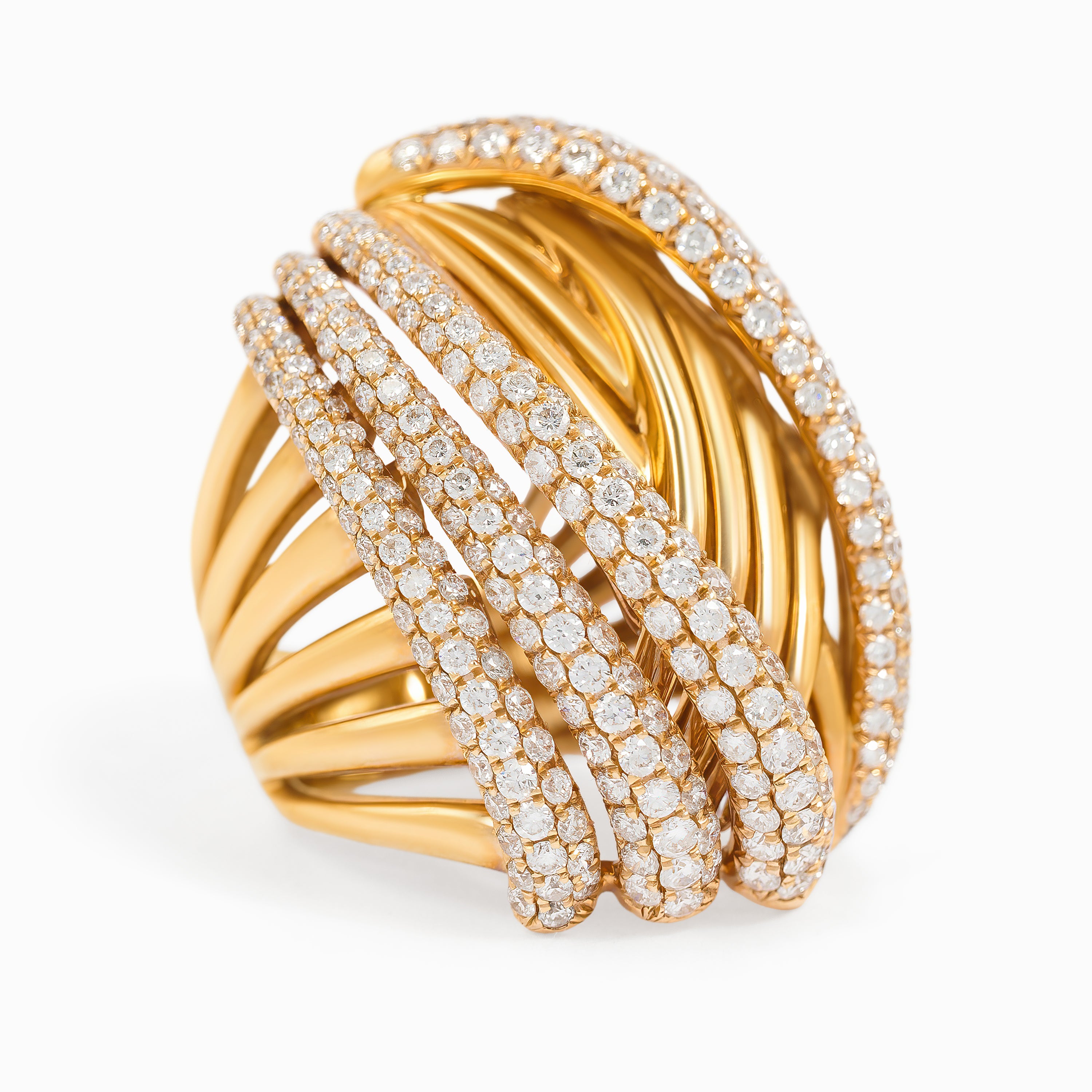 Yellow Gold Ring with Diamond Only Stones
