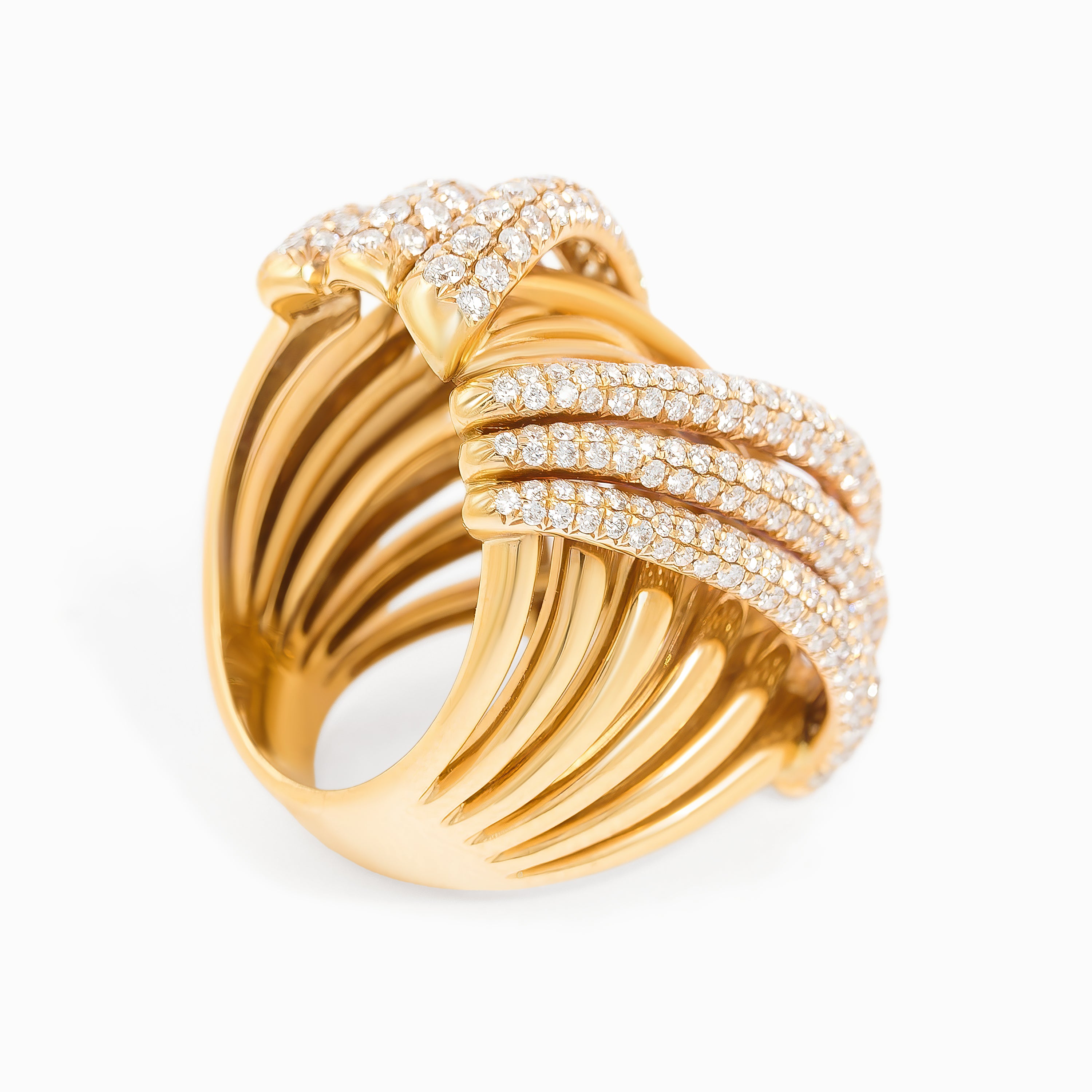 Yellow Gold Ring with Diamond Only Stones