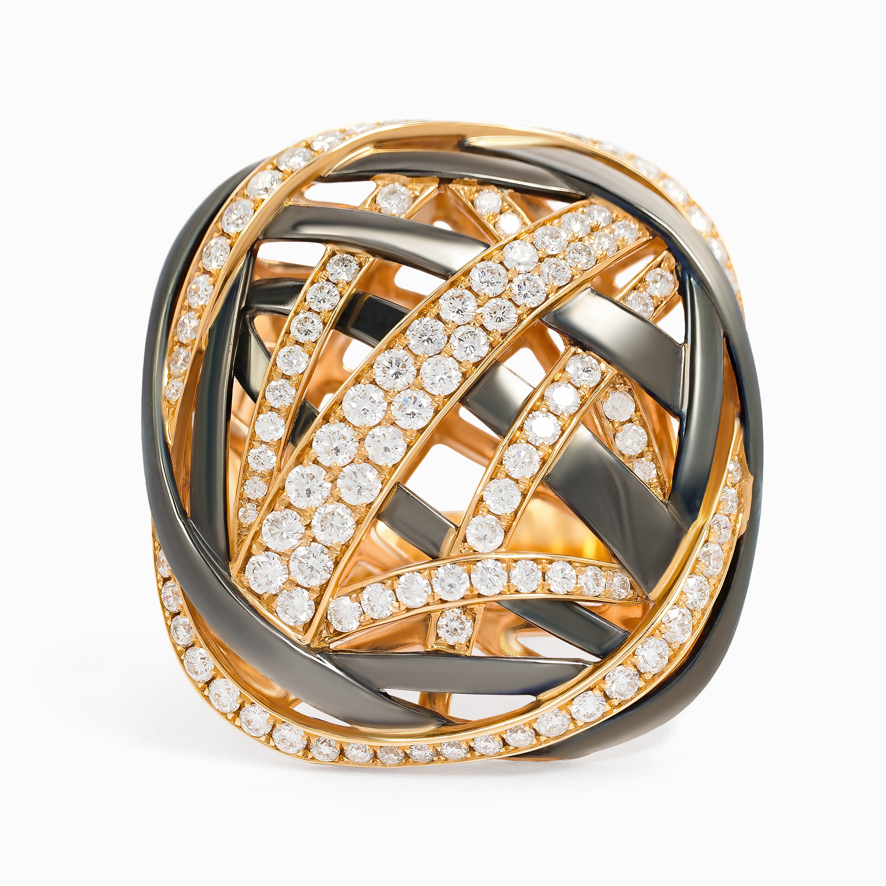 Yellow Gold Ring with Diamond Only Stones