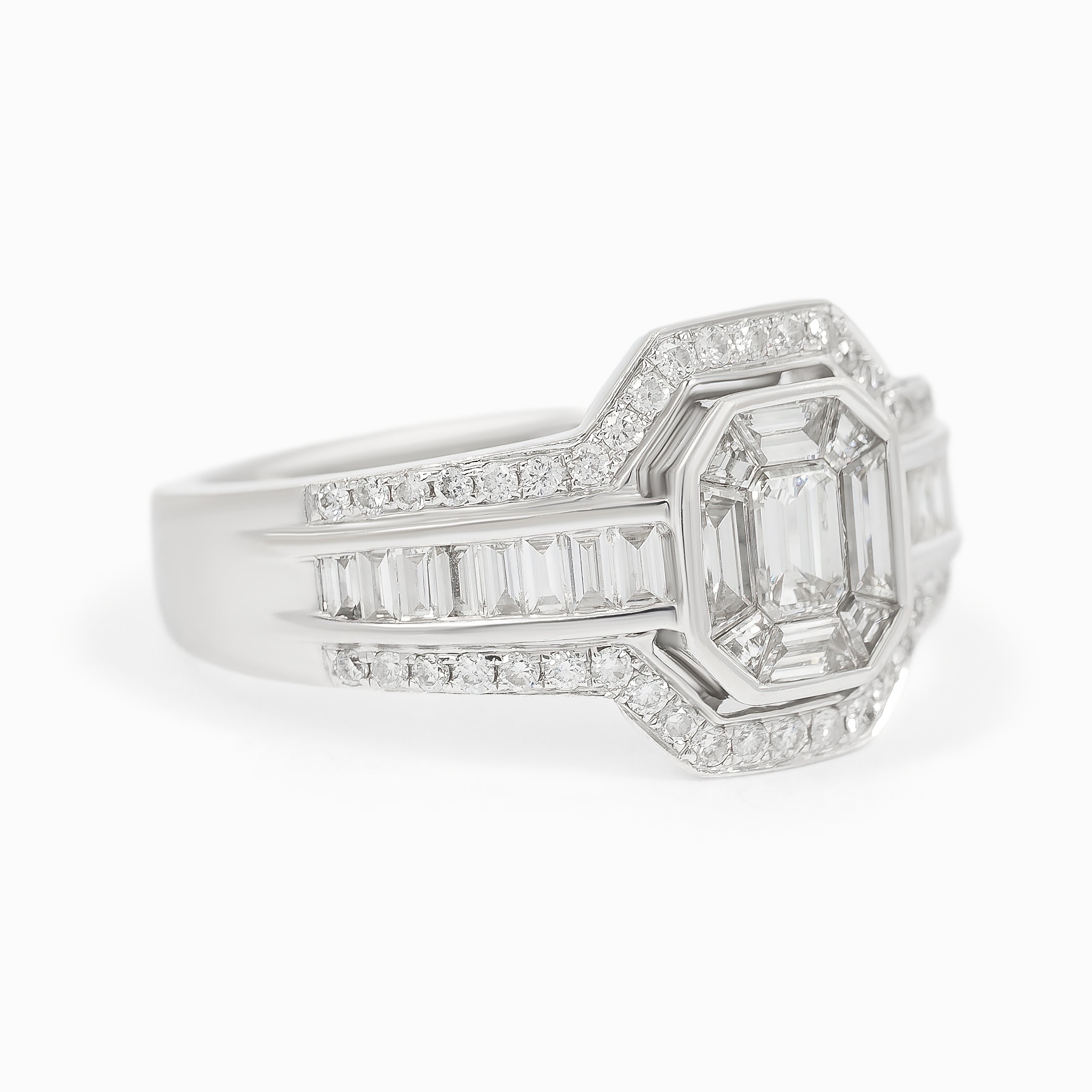 White Gold Ring with Diamond Only Stones