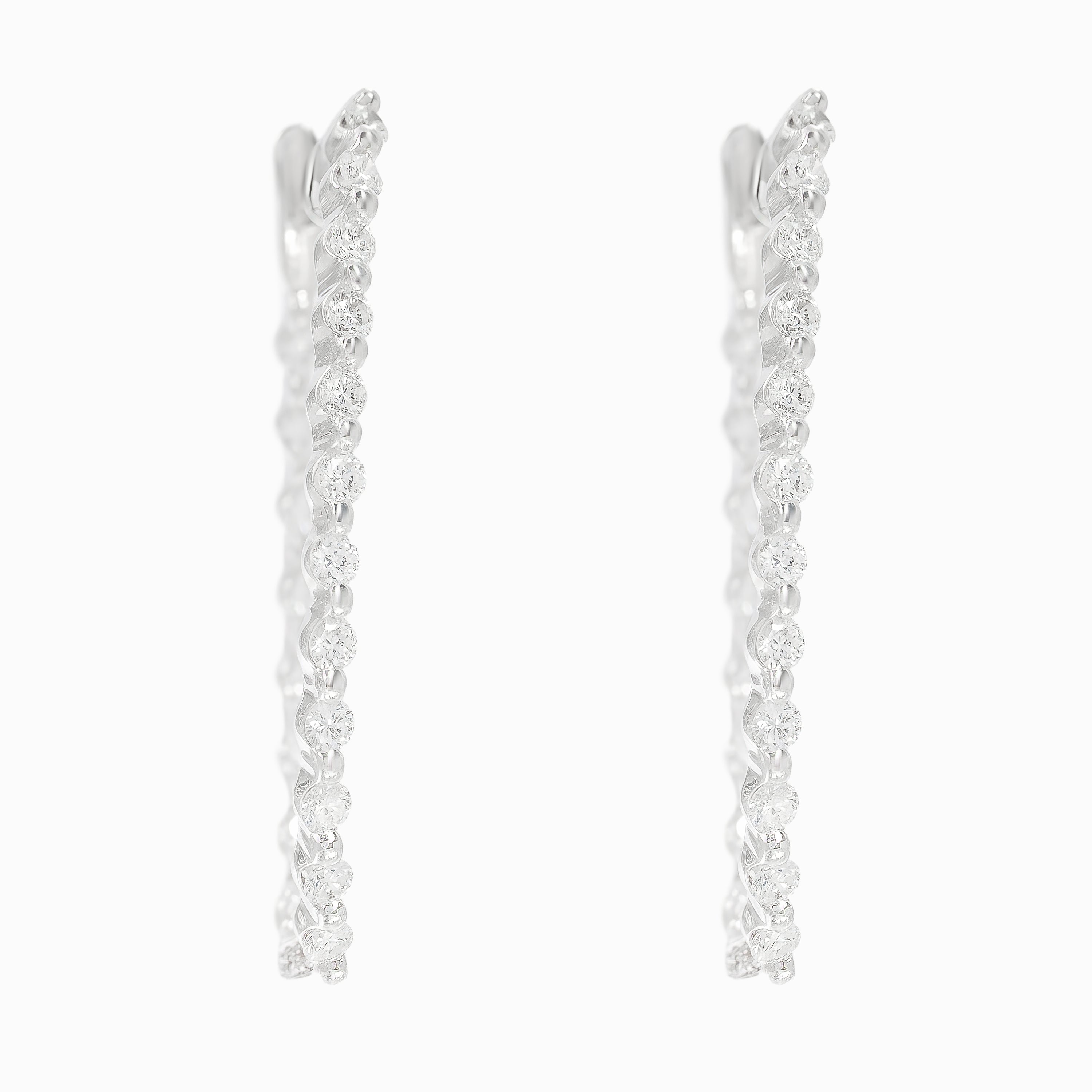White Gold Earrings with Diamond Only Stones