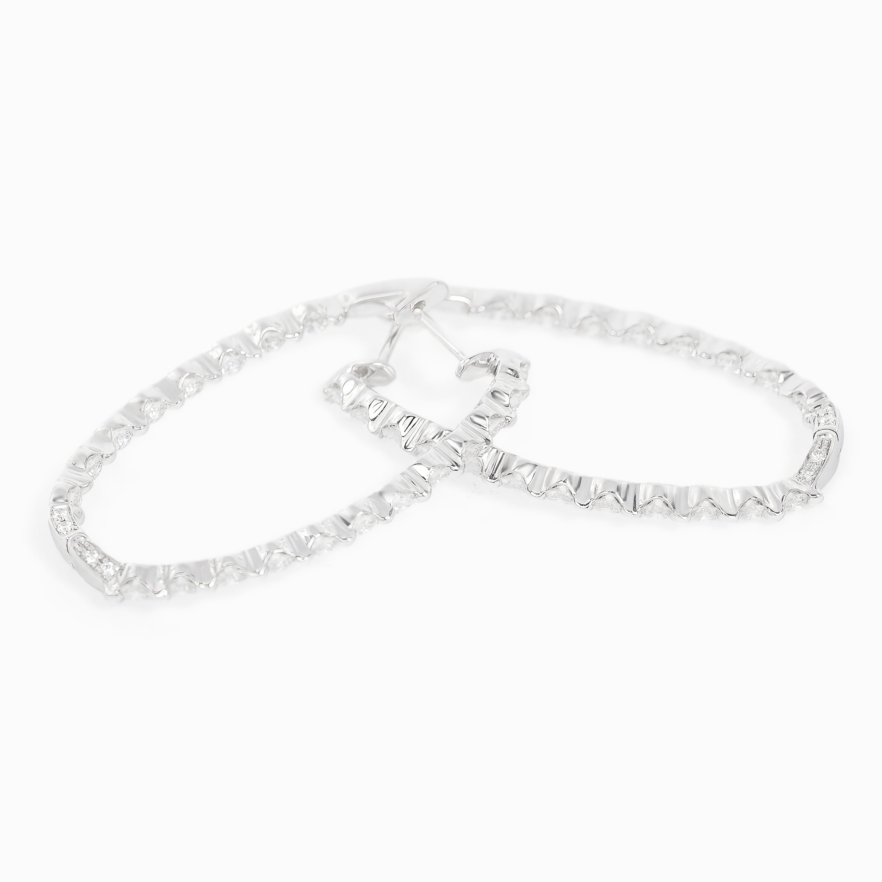 White Gold Earrings with Diamond Only Stones