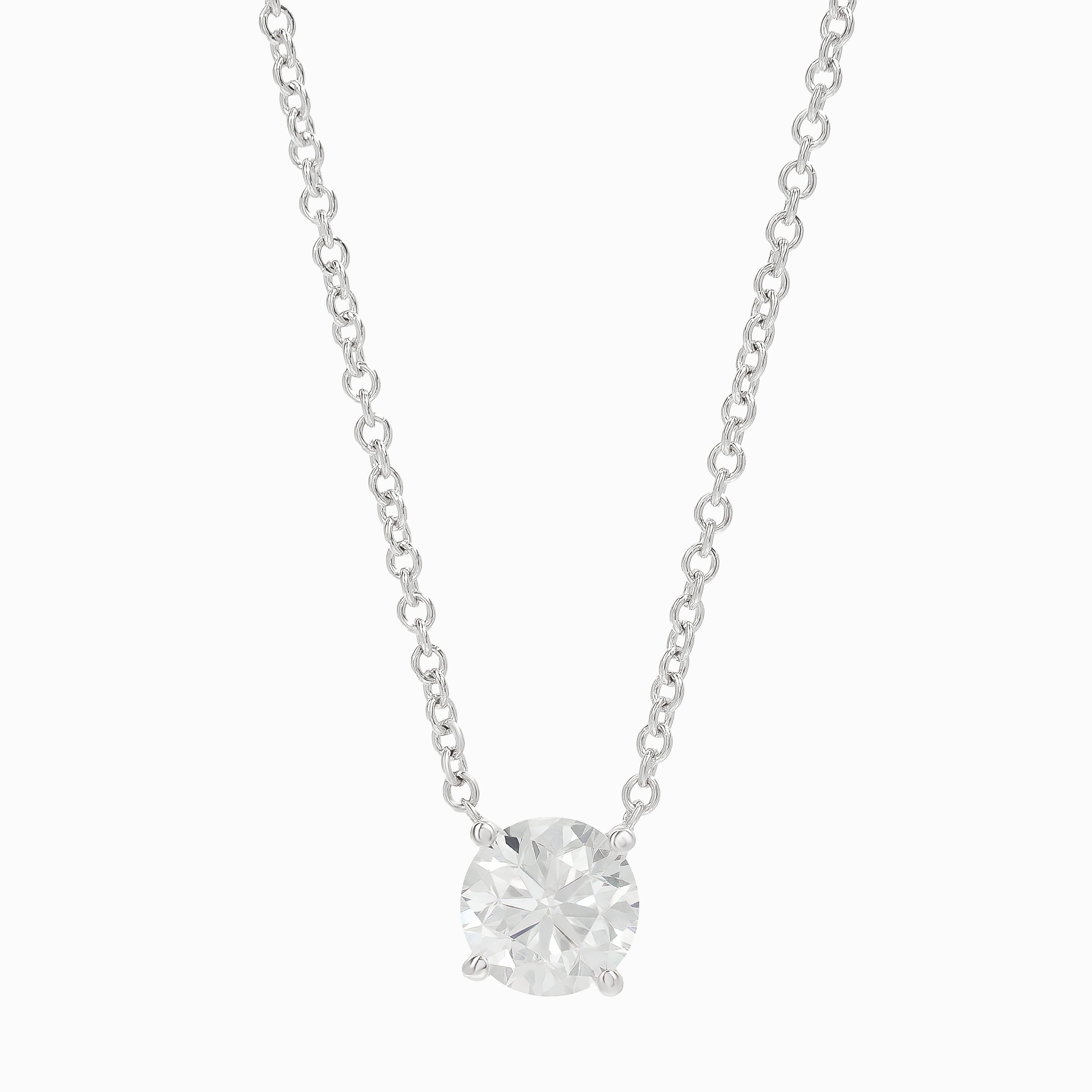 White Gold Pendant Necklace with Diamond Stones