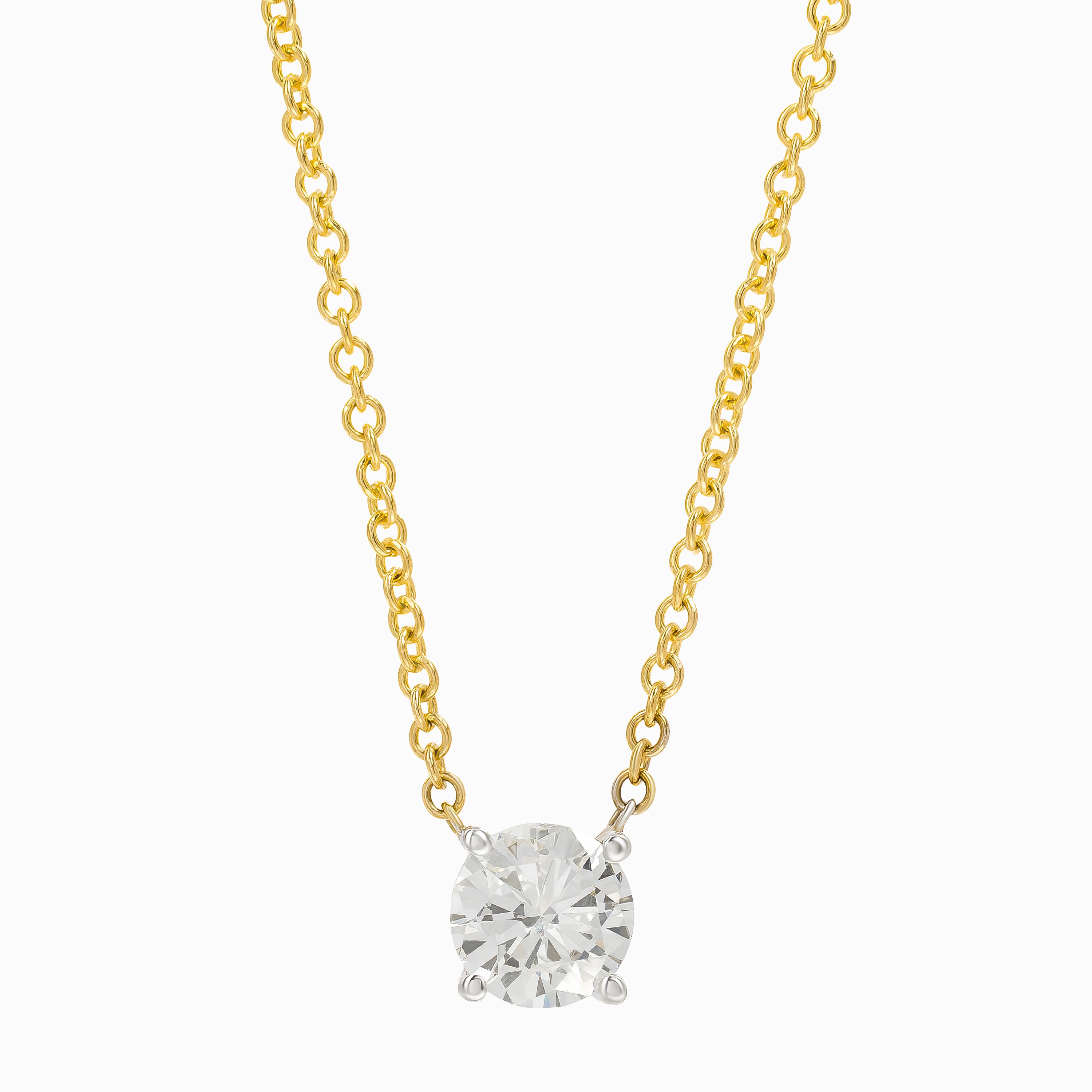 Yellow Gold Pendant Necklace with Diamond Only Stones