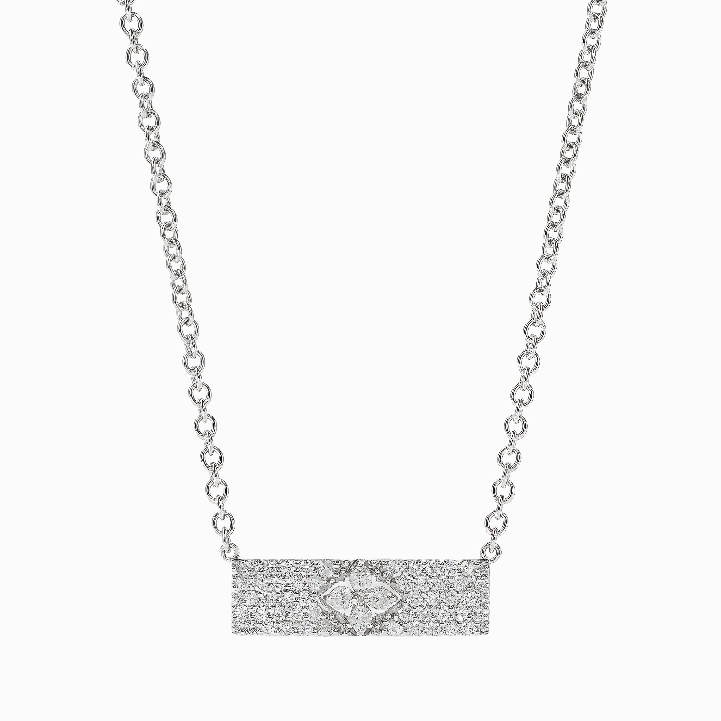 White Gold Pendant Necklace with Diamond Only Stones