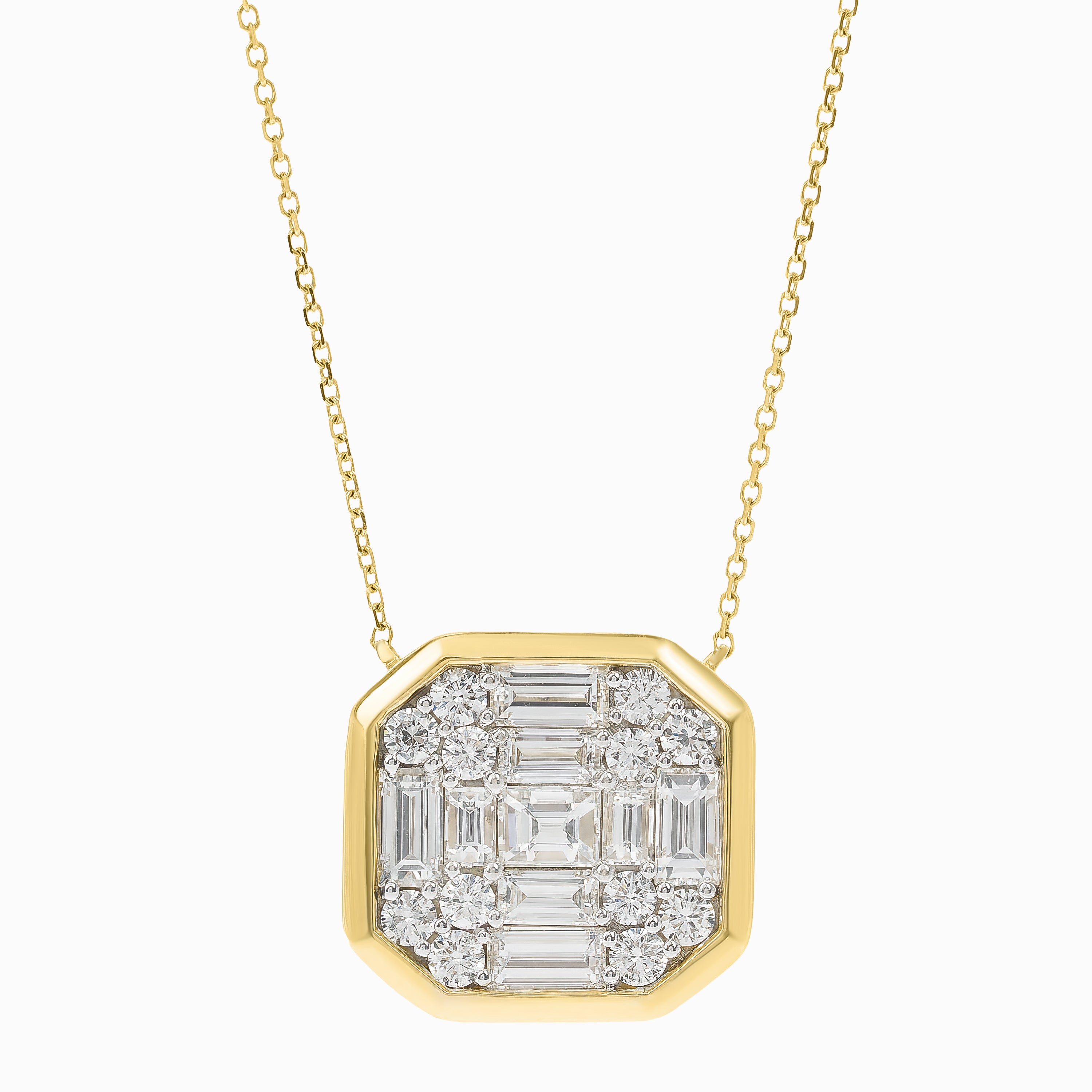 Yellow Gold Pendant Necklace with Diamond Only Stones