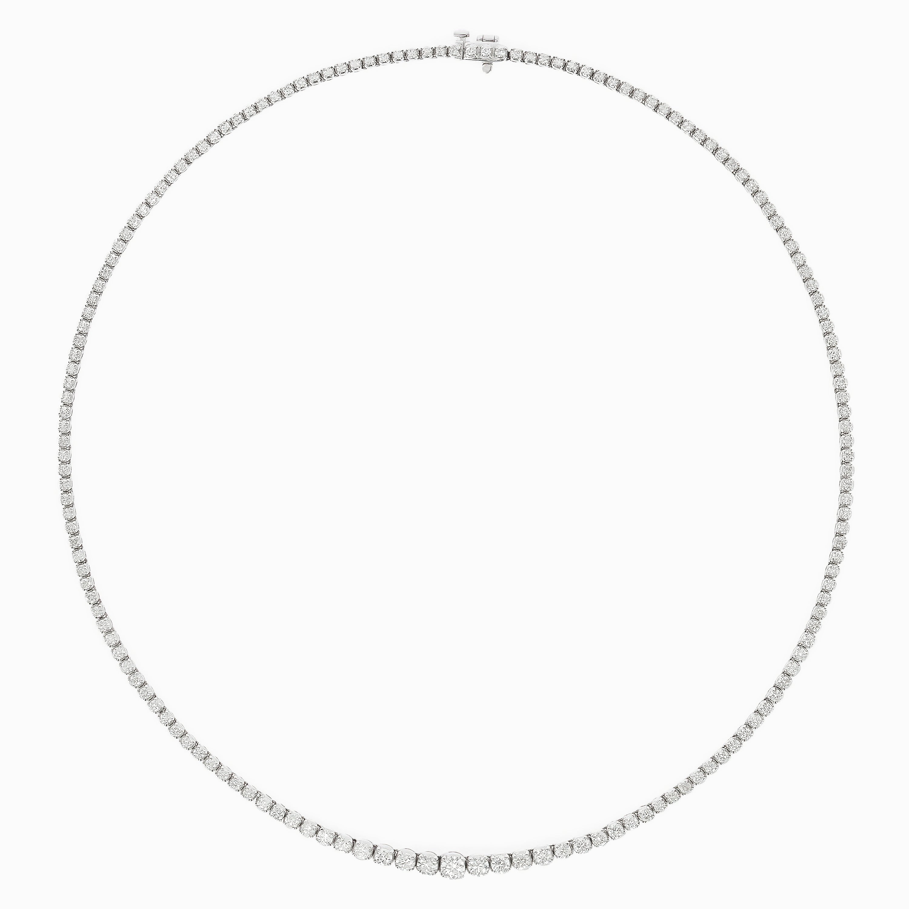 White Gold Tennis Necklace with Diamond Only Stones