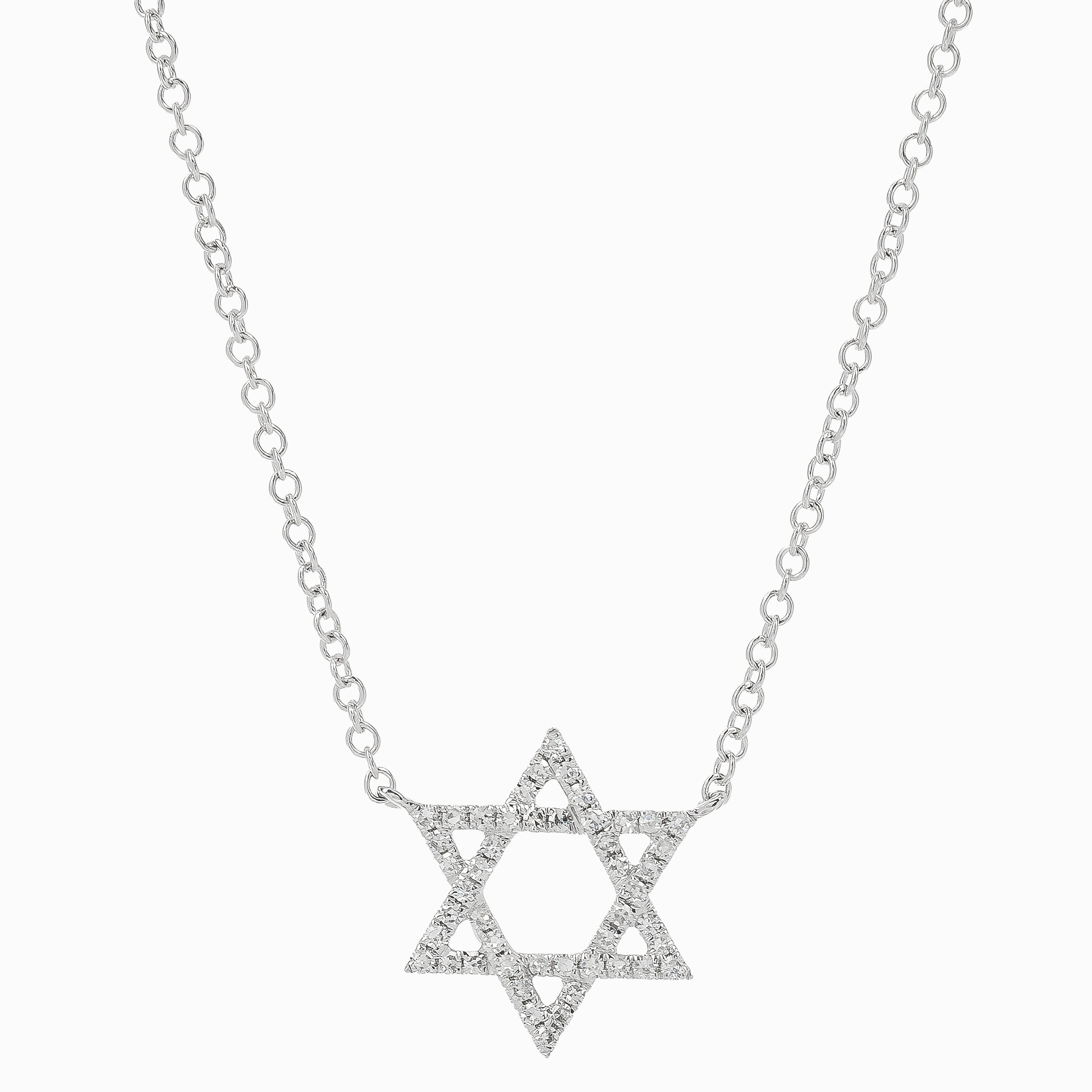 White Gold Pendant Necklace with Diamond Only Stones