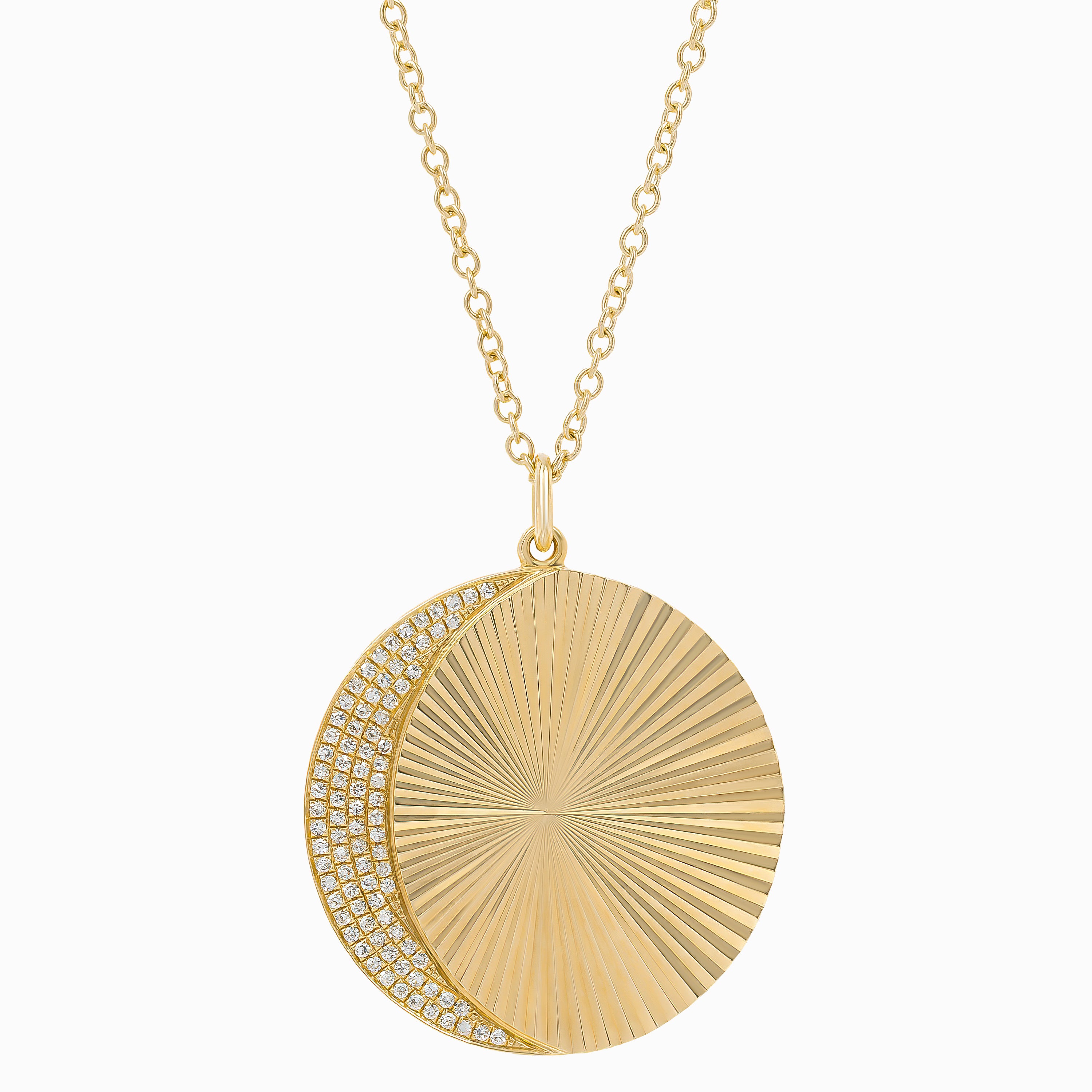 Yellow Gold Pendant Necklace with Diamond Only Stones