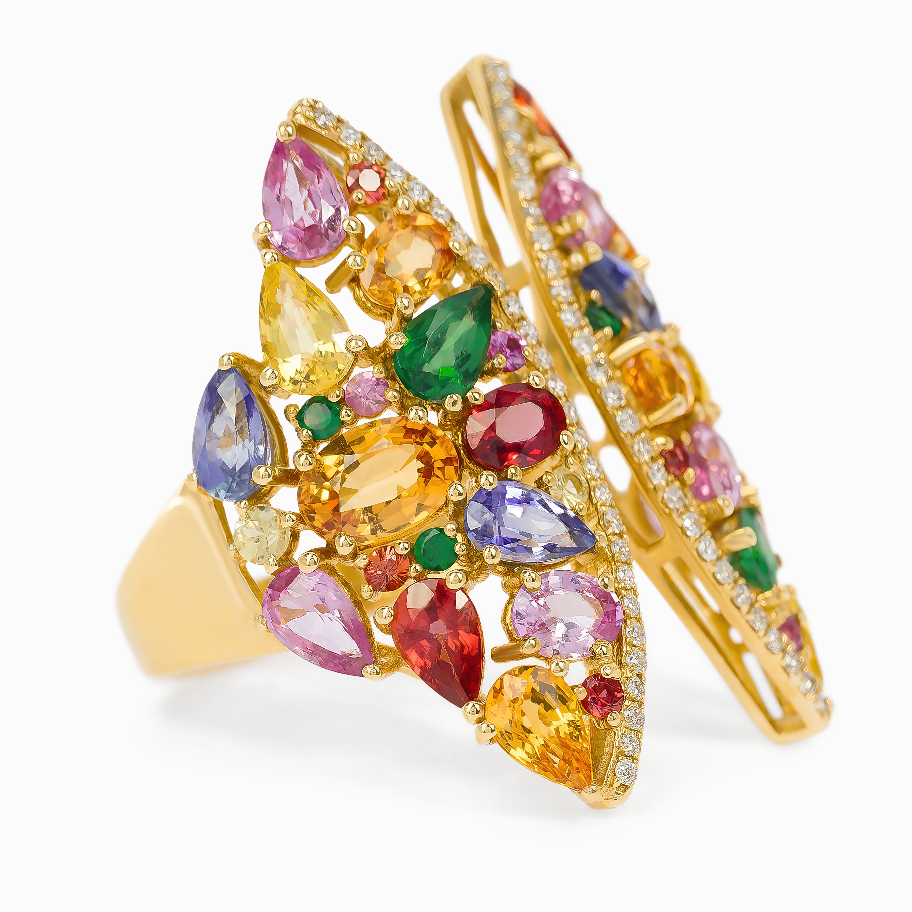 Yellow Gold Ring with Sapphire Stones