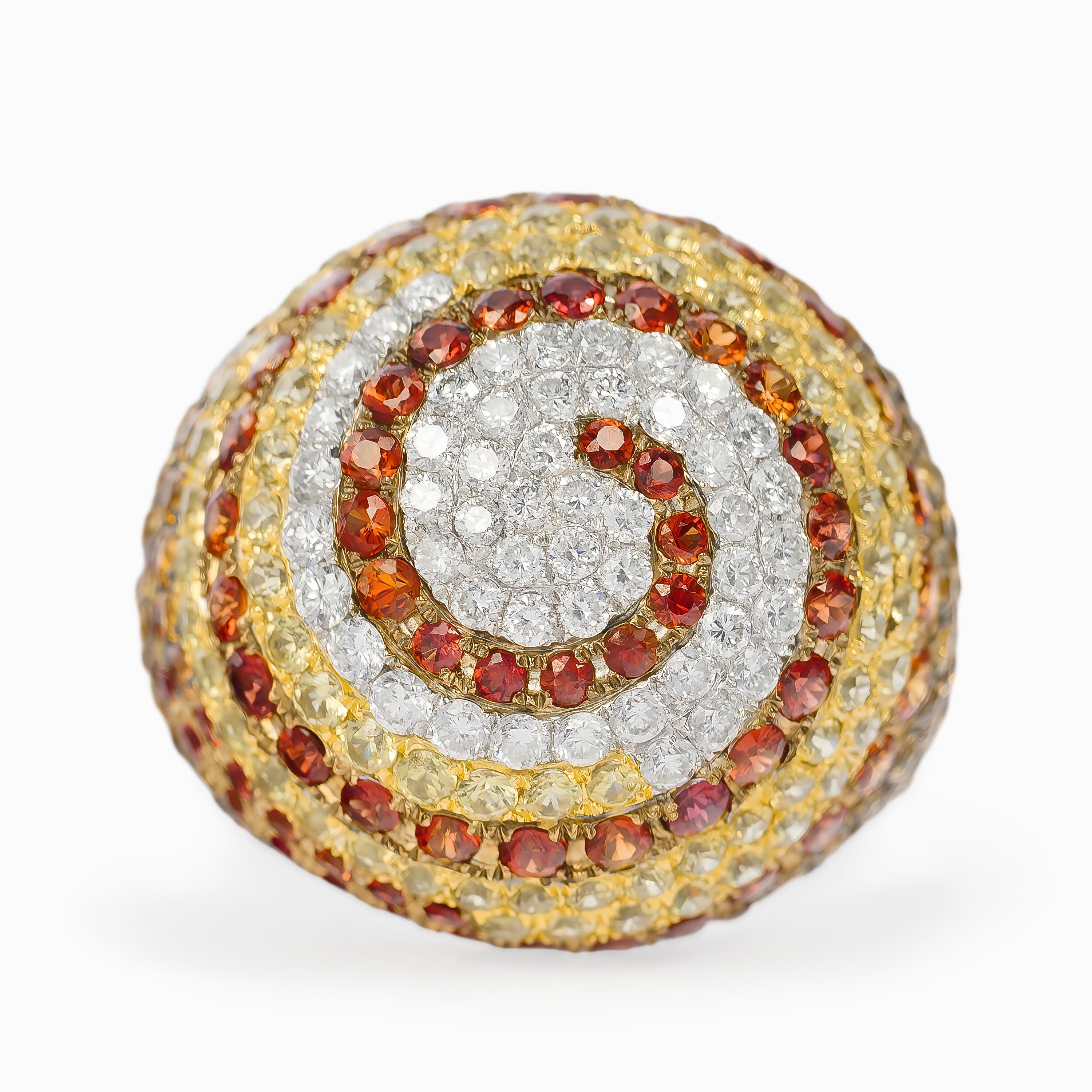 White Gold Ring with Ruby, Sapphire Stones