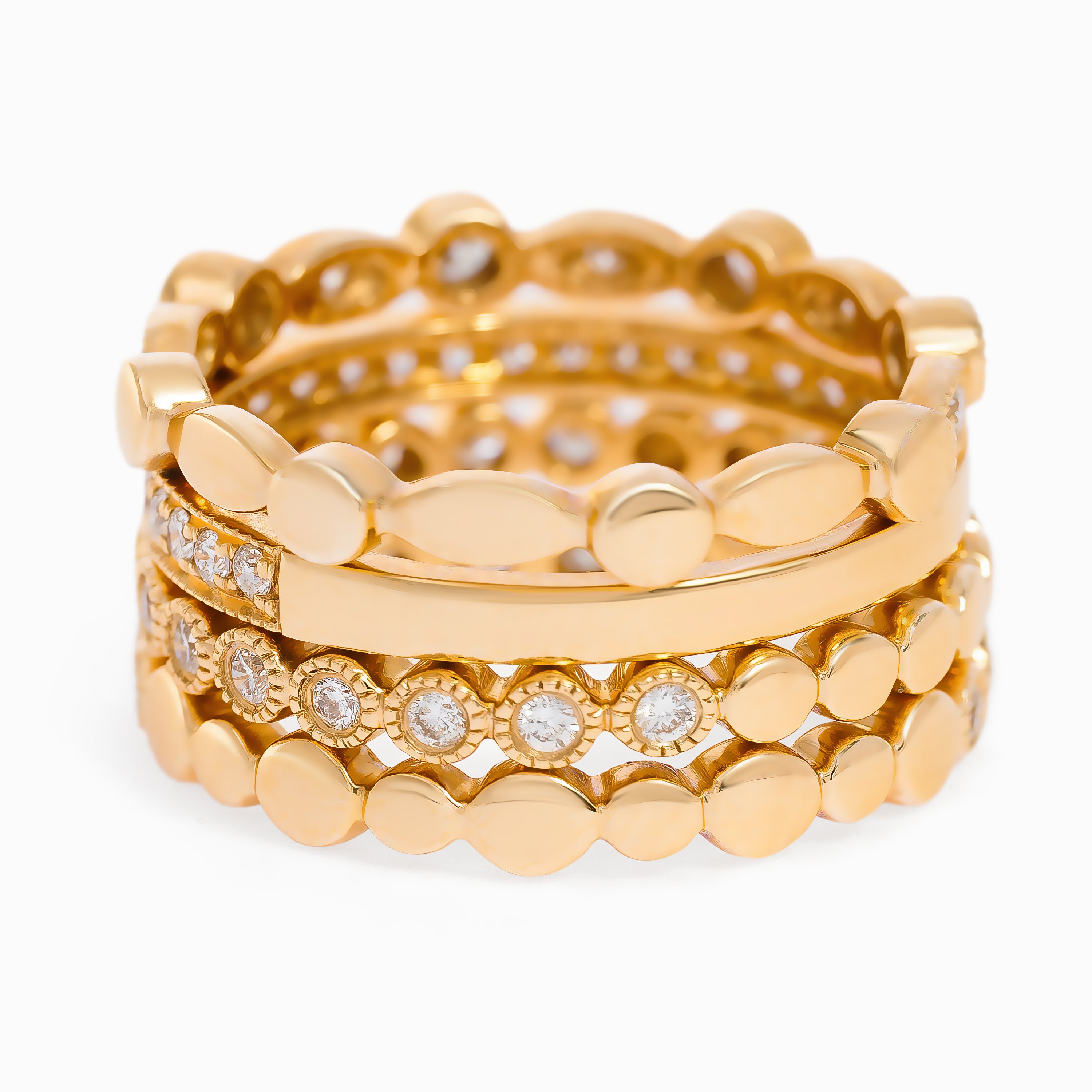 Rose Gold Ring with Diamond Only Stones