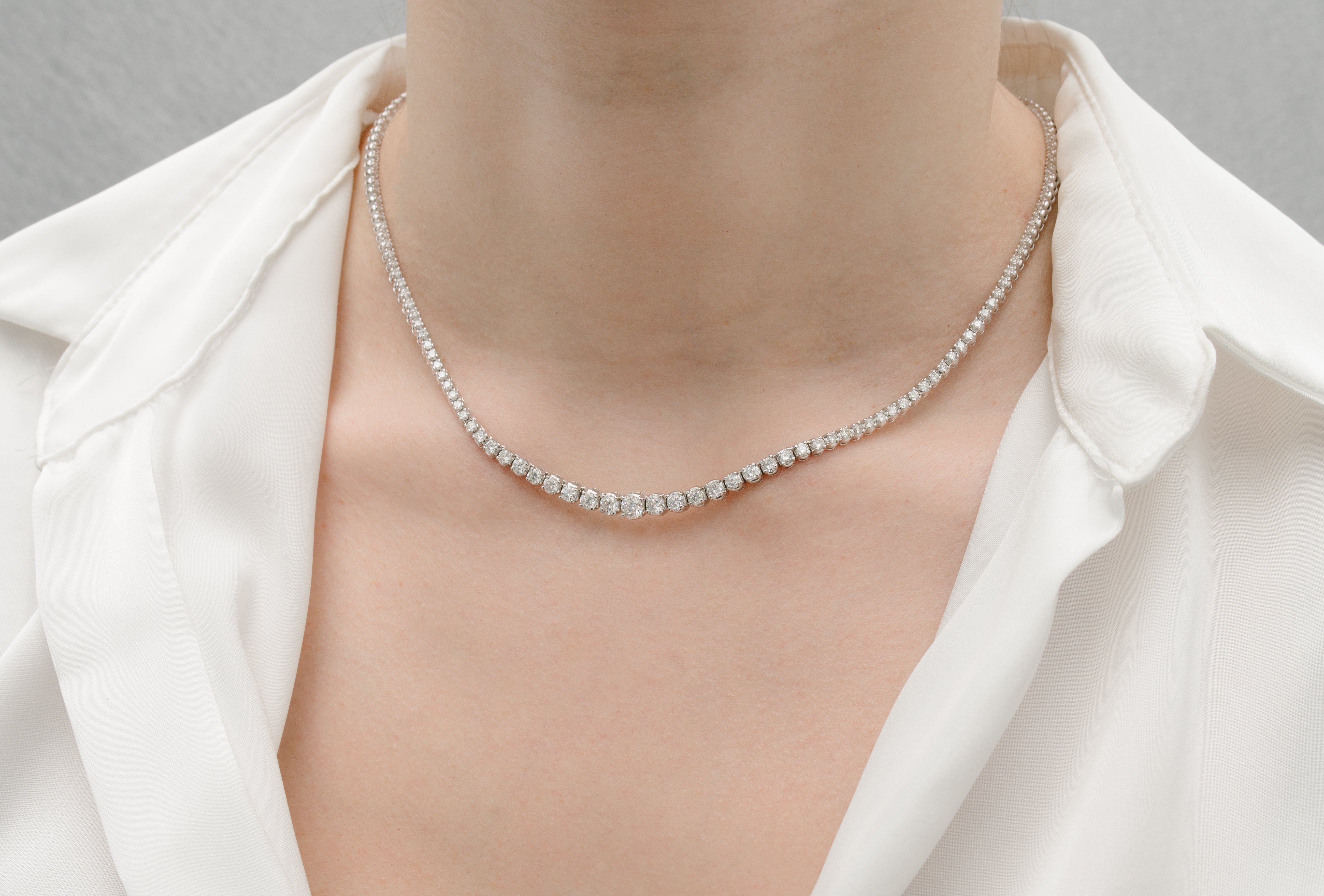 White Gold Diamond Tennis Necklace