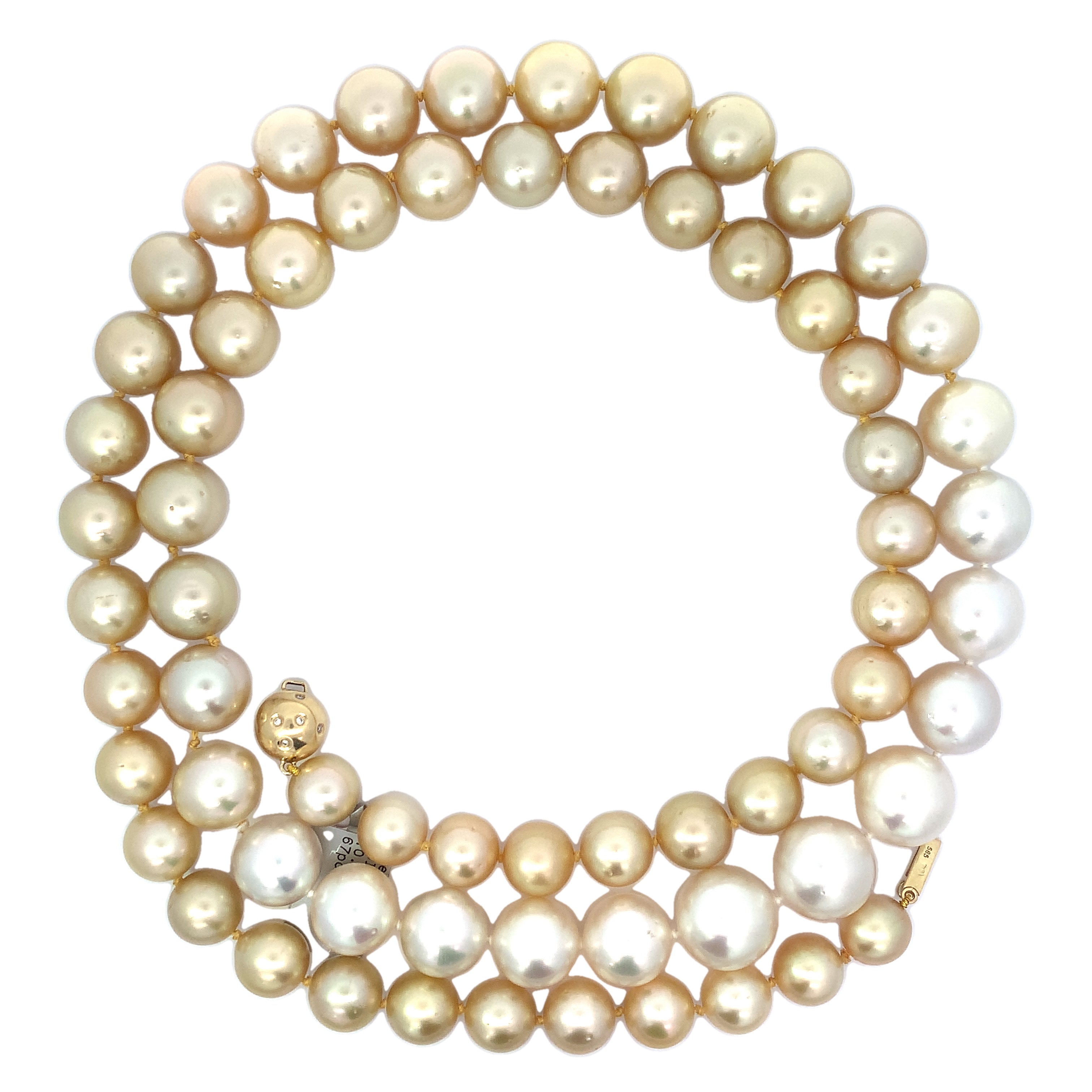 White Gold Necklace with Pearl Stones