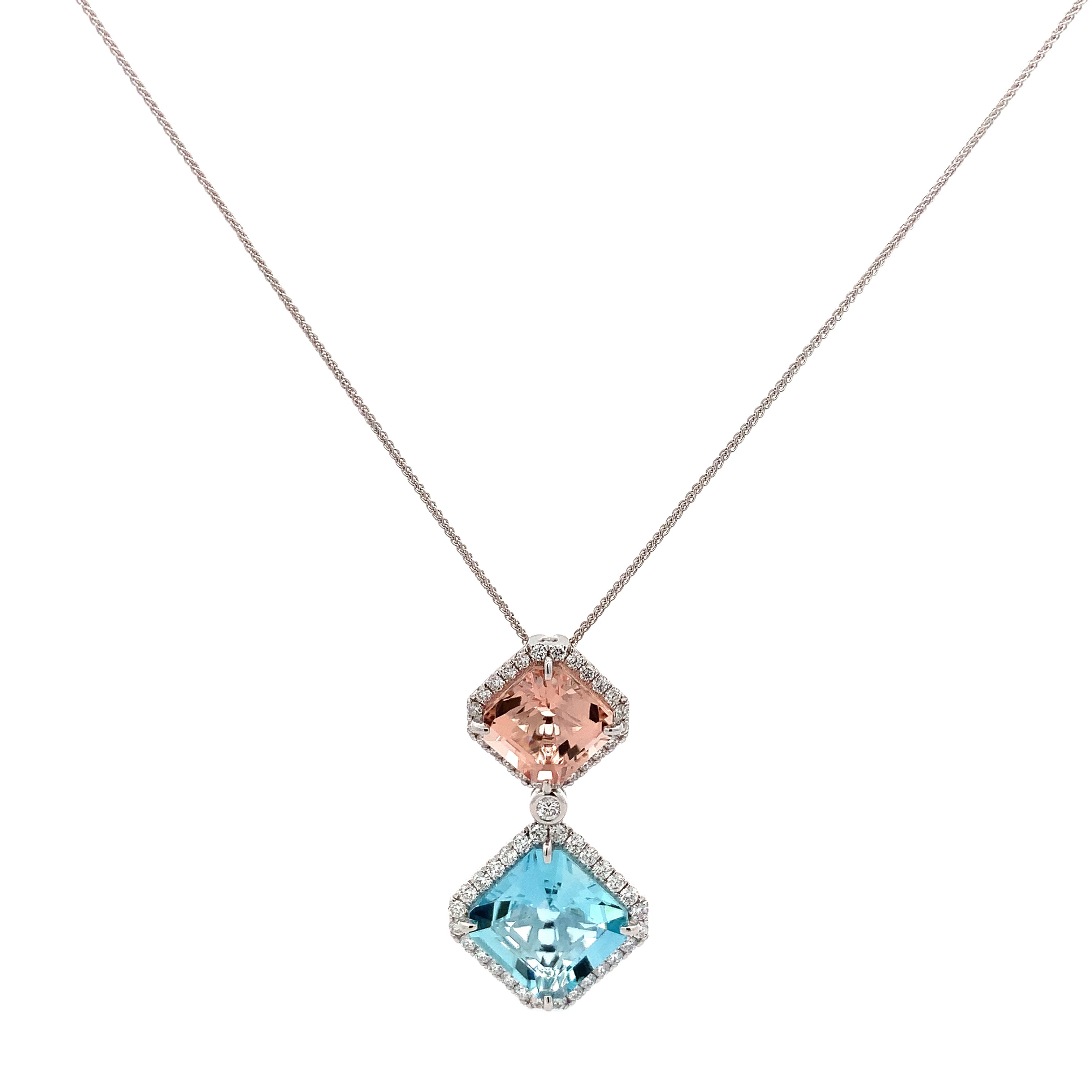 AQUAMARINE AND MORGANITE NECKLACE
