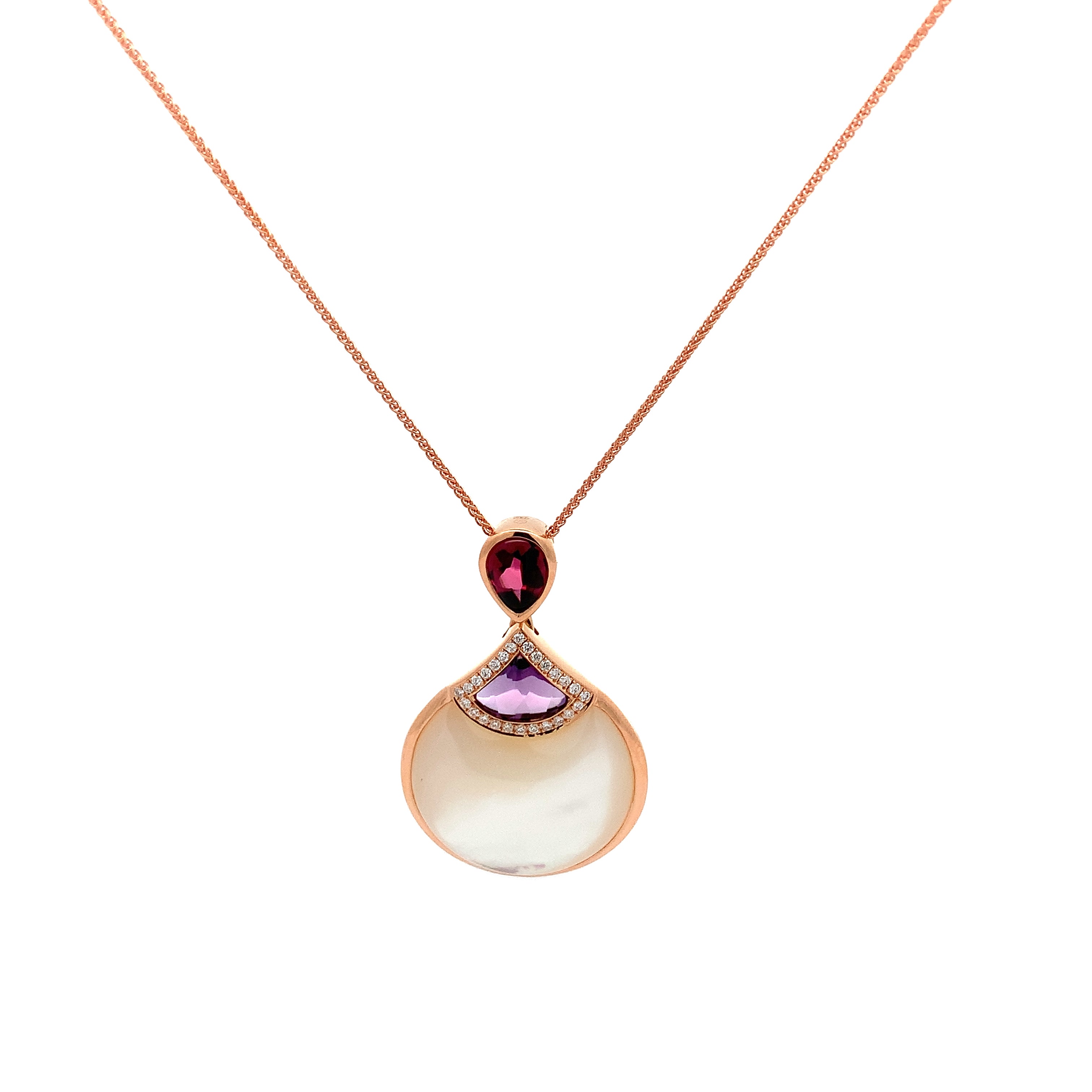 OPAL AMETHYST DIAMOND NECKLACE