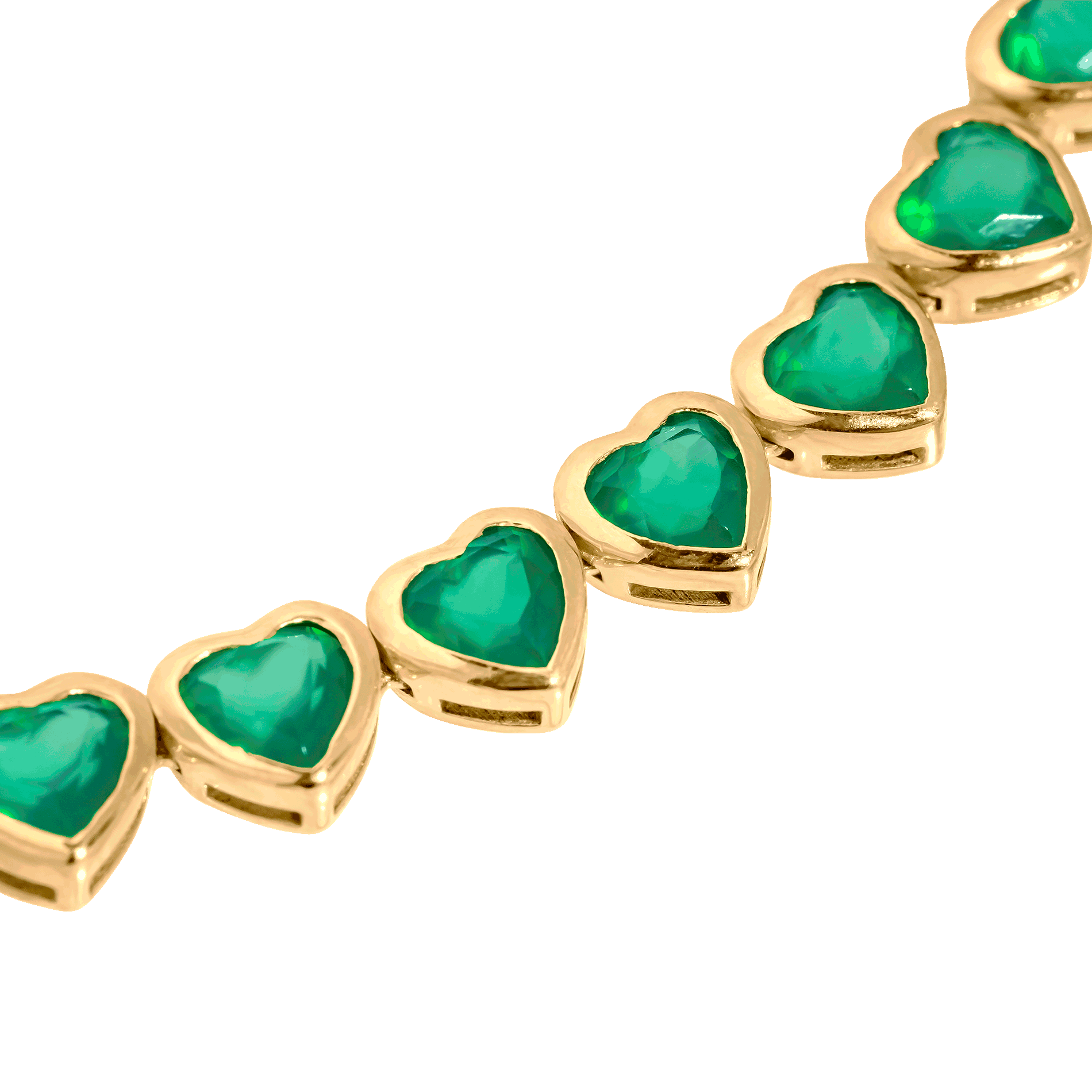 Yellow Gold Pendant Necklace with Emerald Stones
