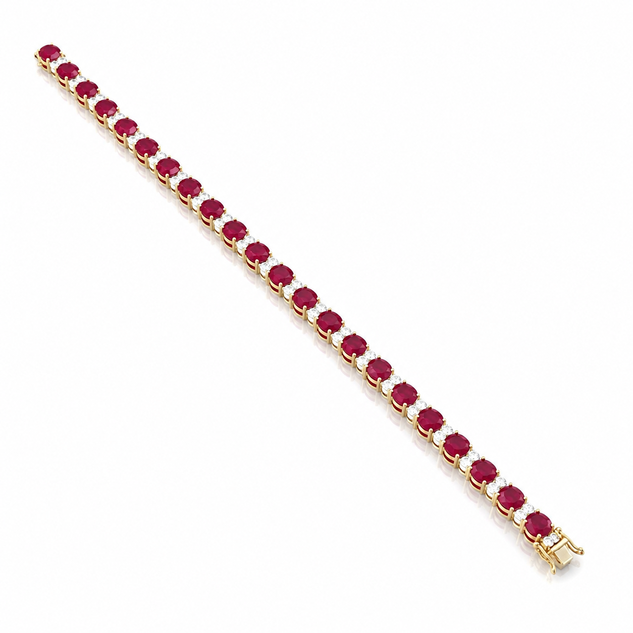 Yellow Gold Ruby and Diamond Bracelet