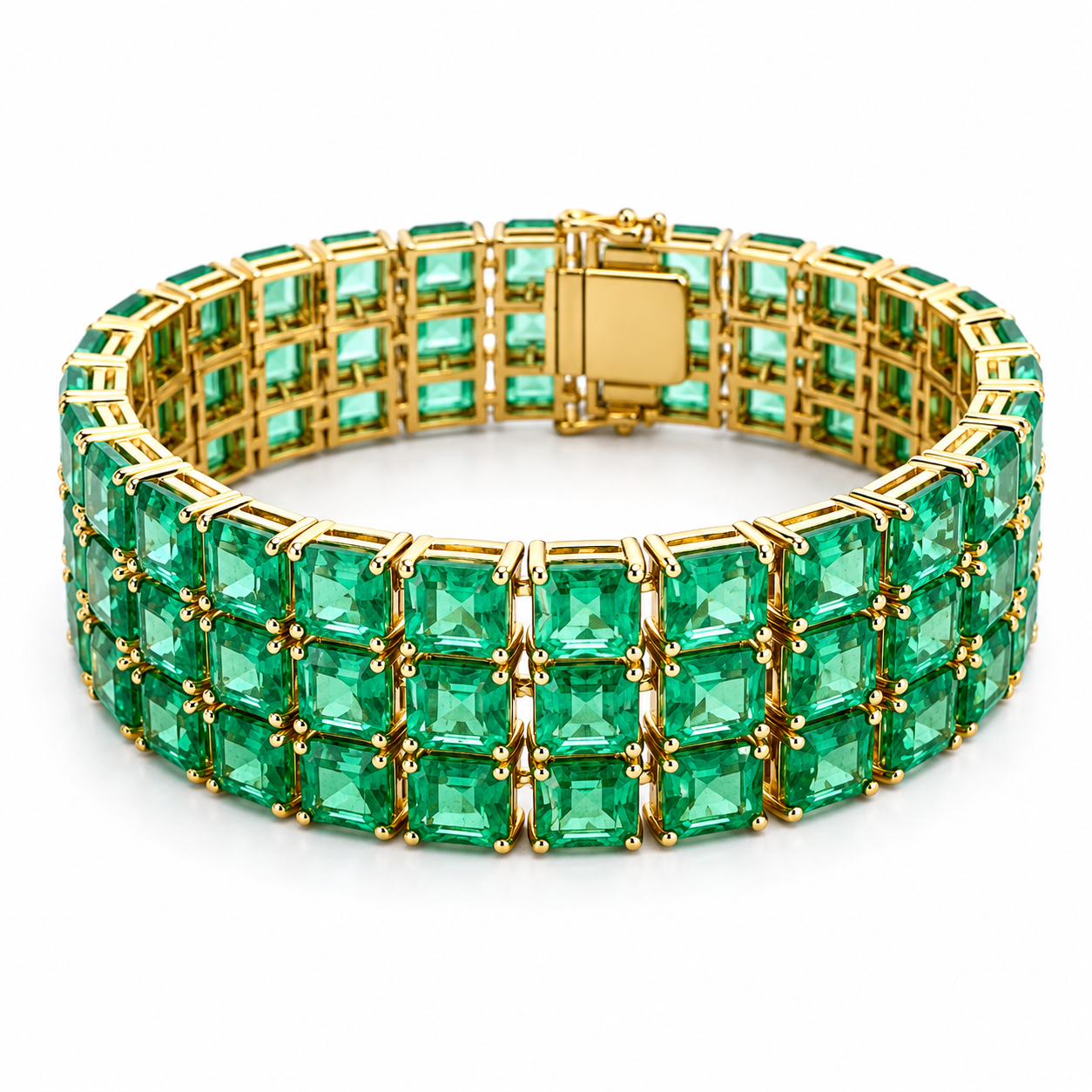 Yellow Gold Emerald Bracelet