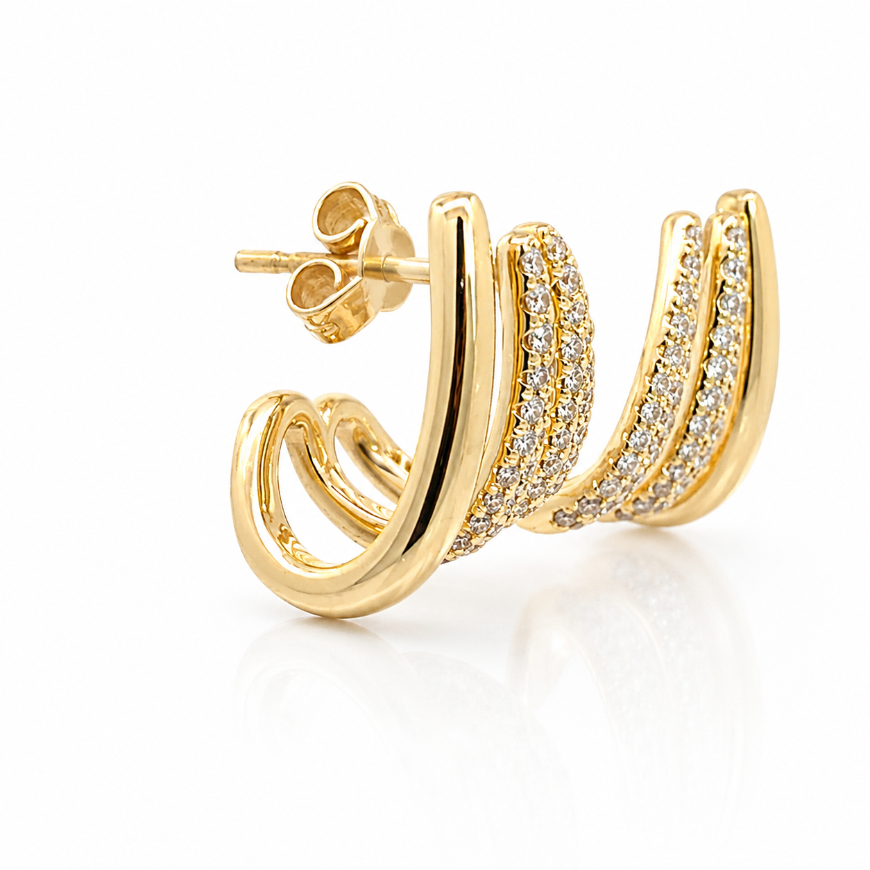 Yellow Gold Diamond Earrings