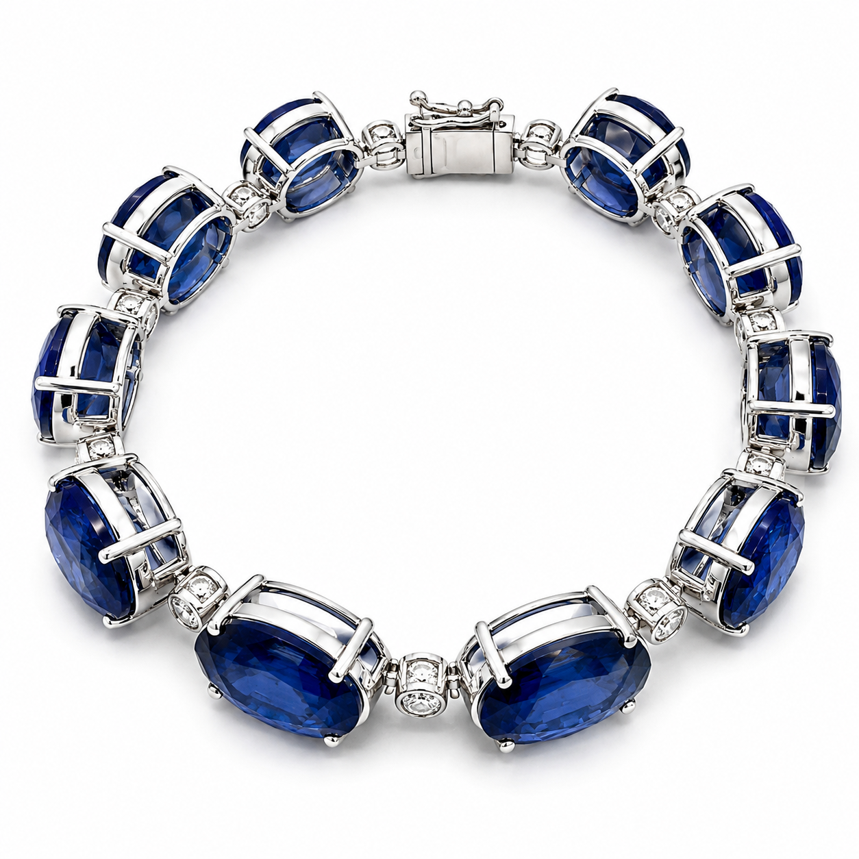 White Gold Sapphire and Diamond Bracelet