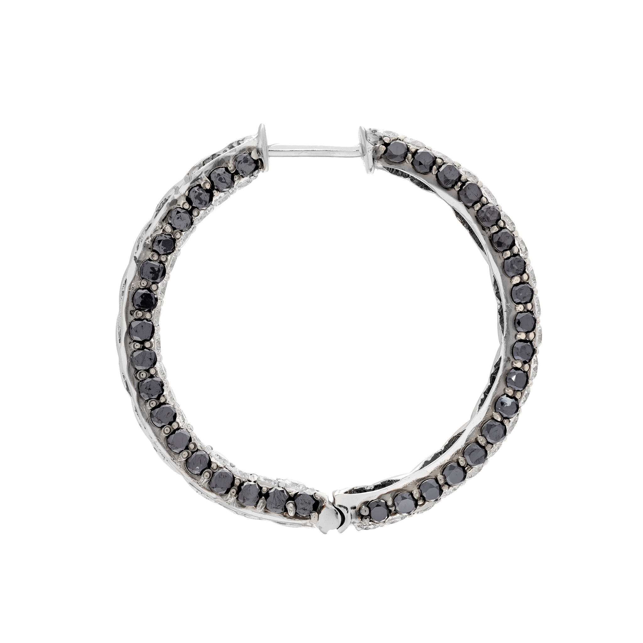 Black Diamond Hoop Earrings