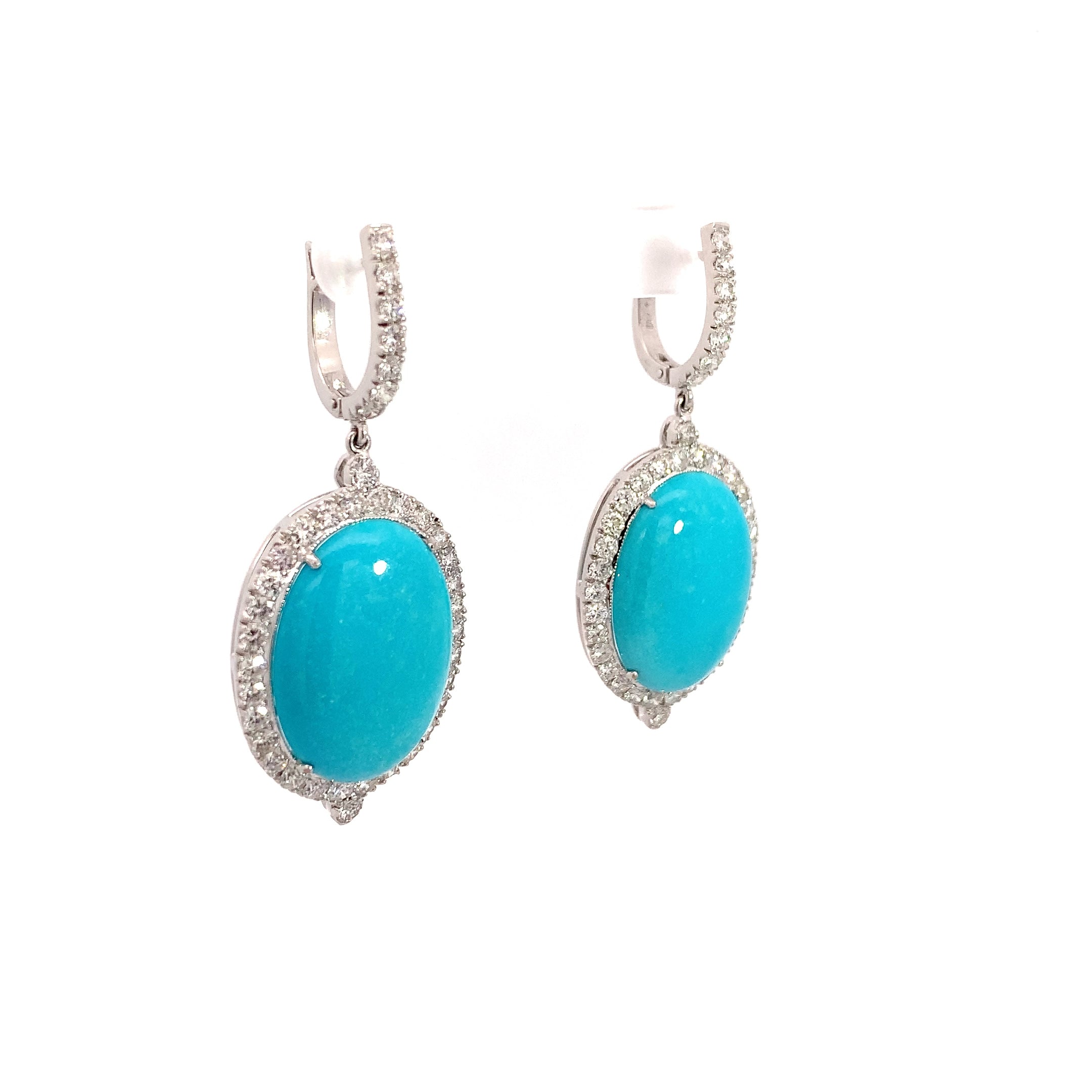 TURQUOISE AND DIAMOND EARRINGS
